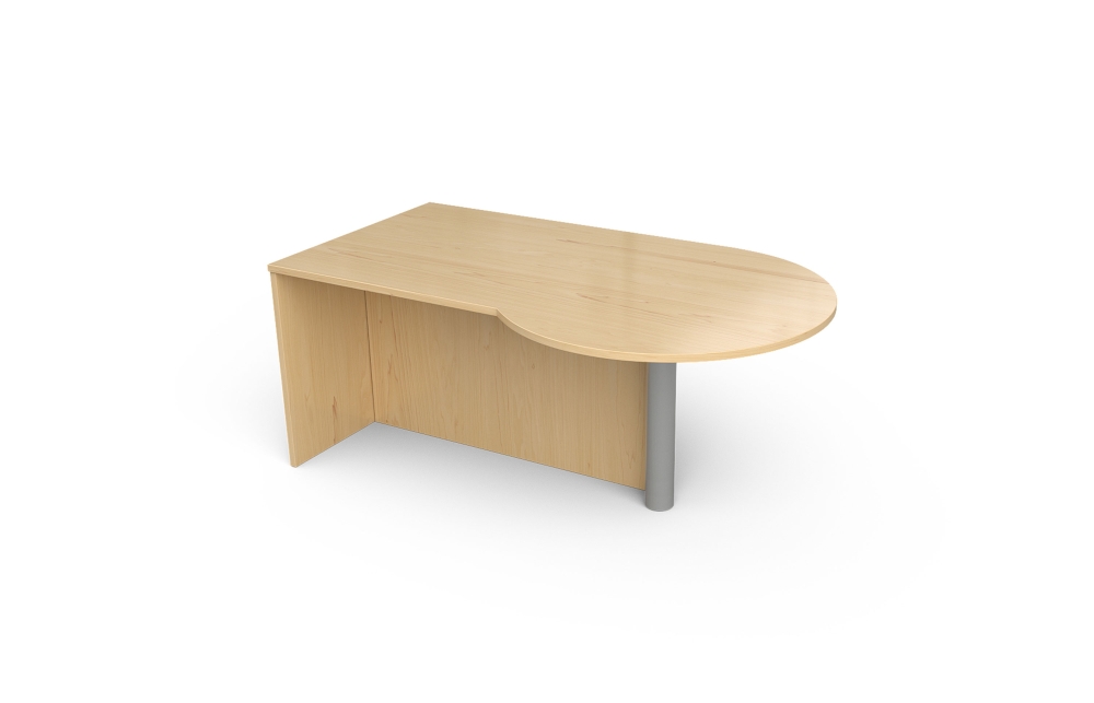 P-Top Desk with Cylinder Base and Full Modesty (Left: 66-4272PL, 66-4284PL; Right: 66-4272PR. 66-4284PR, with 66-FMD)