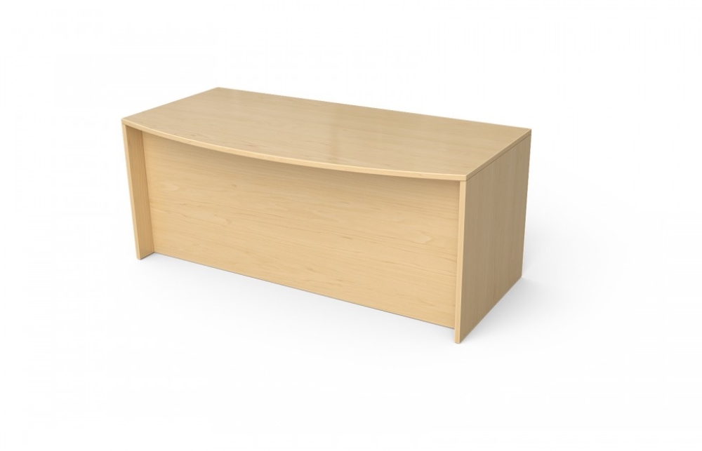 Single Pedestal Desk with Bow Top and Recessed Front (Left: 68-3672BLP, Right: 68-3672BRP)