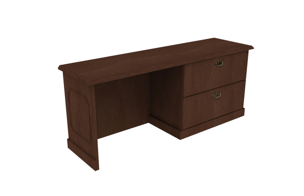20x72 Single Pedestal Credenza, Right, with Lateral/Lateral Pedestal
