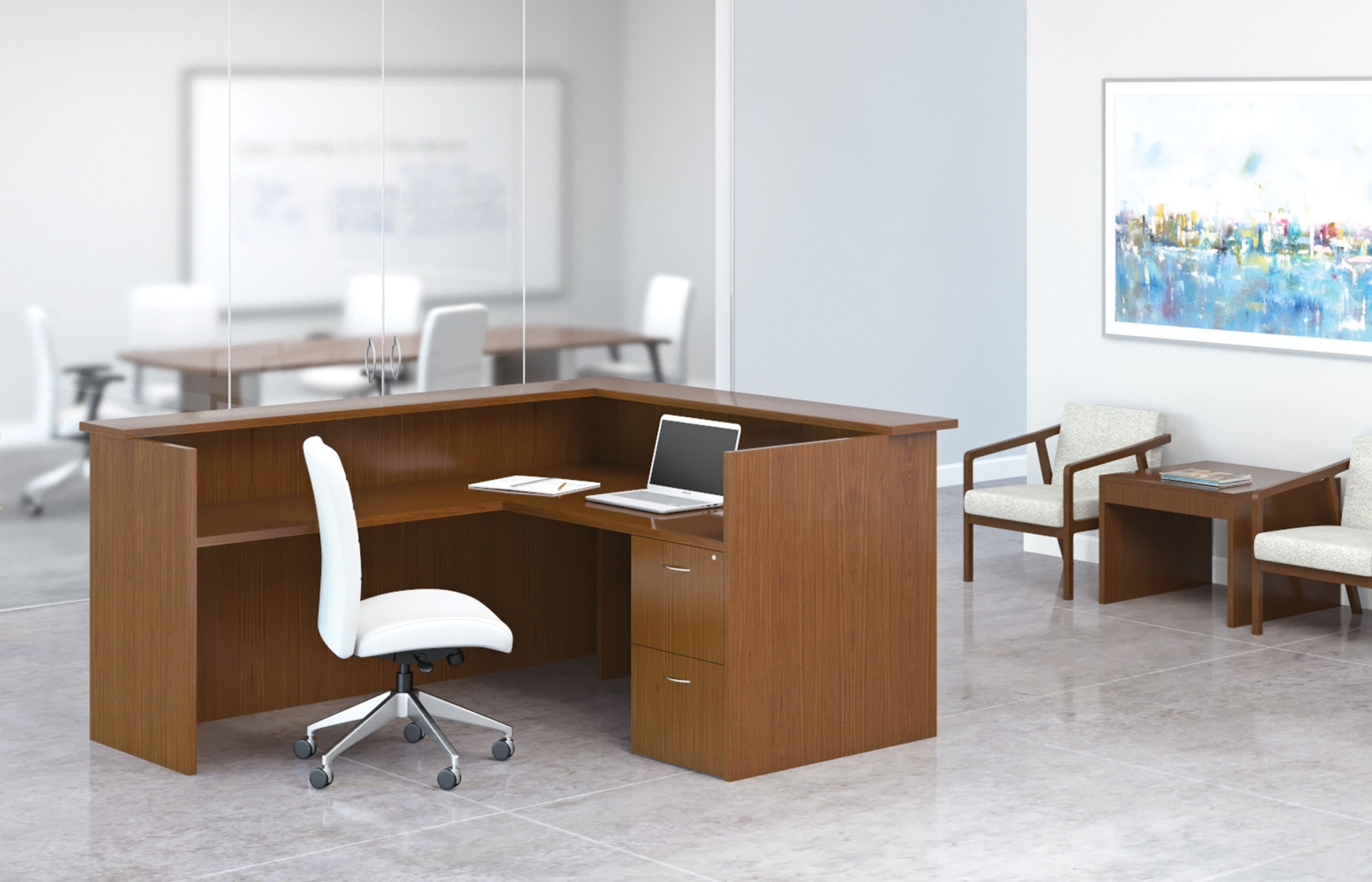 Indiana Furniture, Desks + Workstations, Filing + Storage, Welcoming environments start with furniture that’s warm and