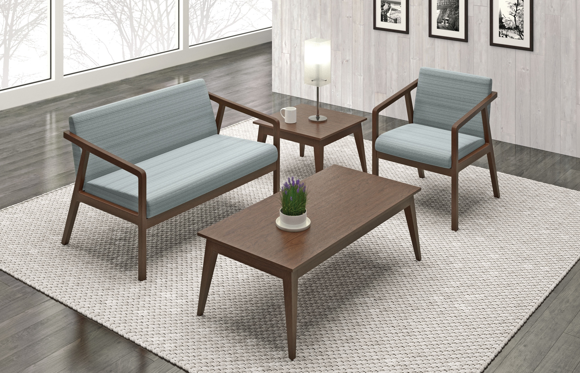 Indiana Furniture, Tables, The Britta Collection showcases a mid-century Scandinavian aesthetic with an appealing