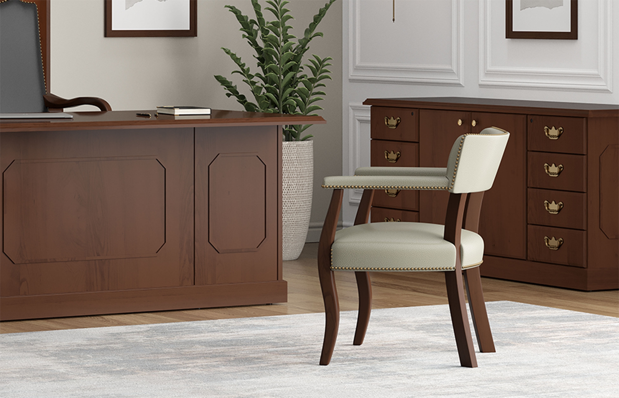 Indiana Furniture, Seating, The perfect companion for traditional casegoods, Cirka creates an enduring style of guest seating