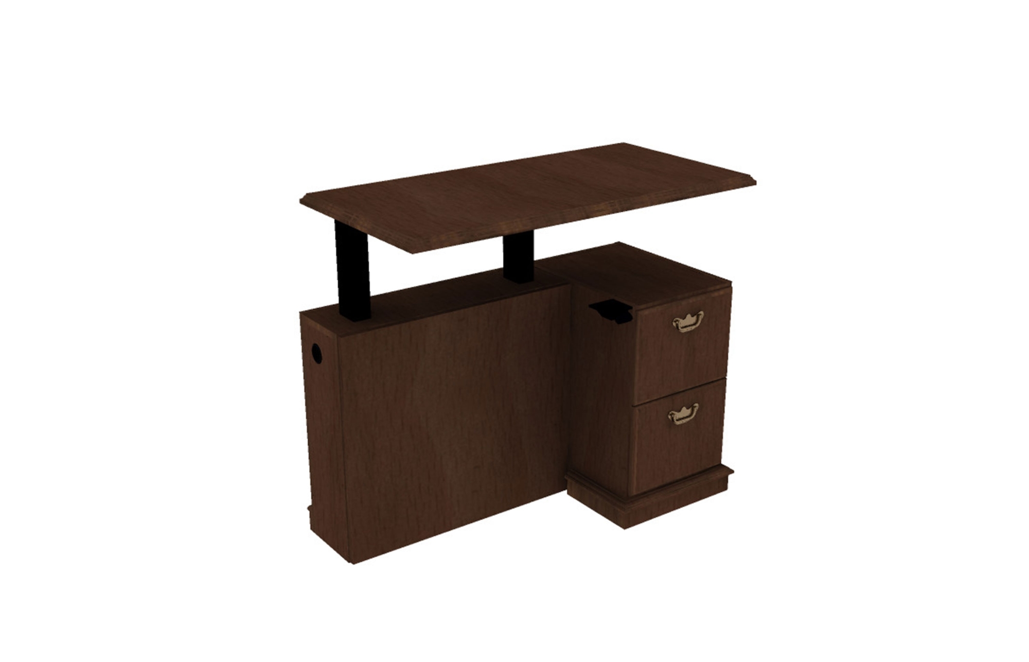 24x48 Height Adjustable Return, Right, with File/File Pedestal