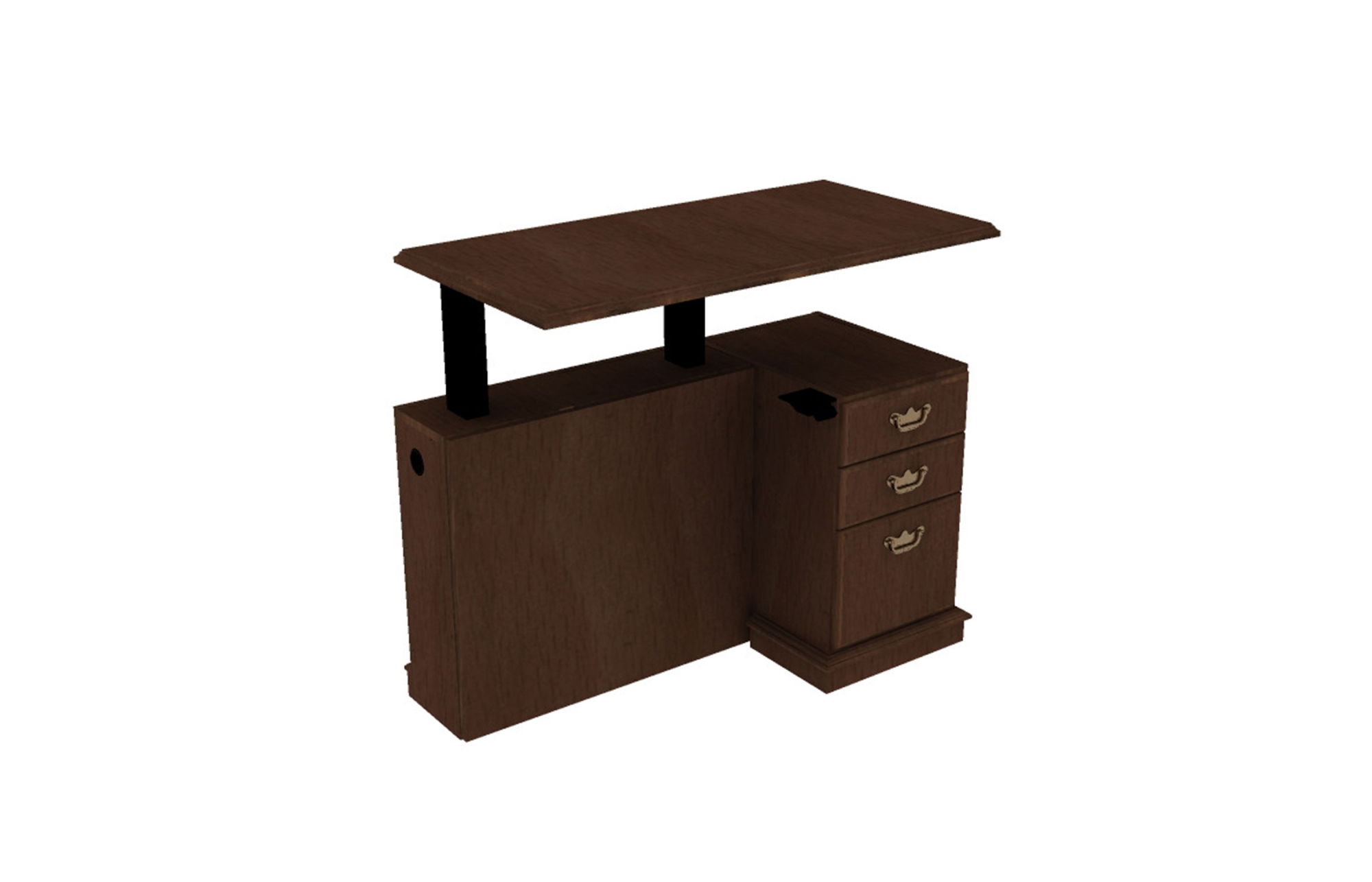 24x48 Height Adjustable Return, Right, with Box/Box/File Pedestal