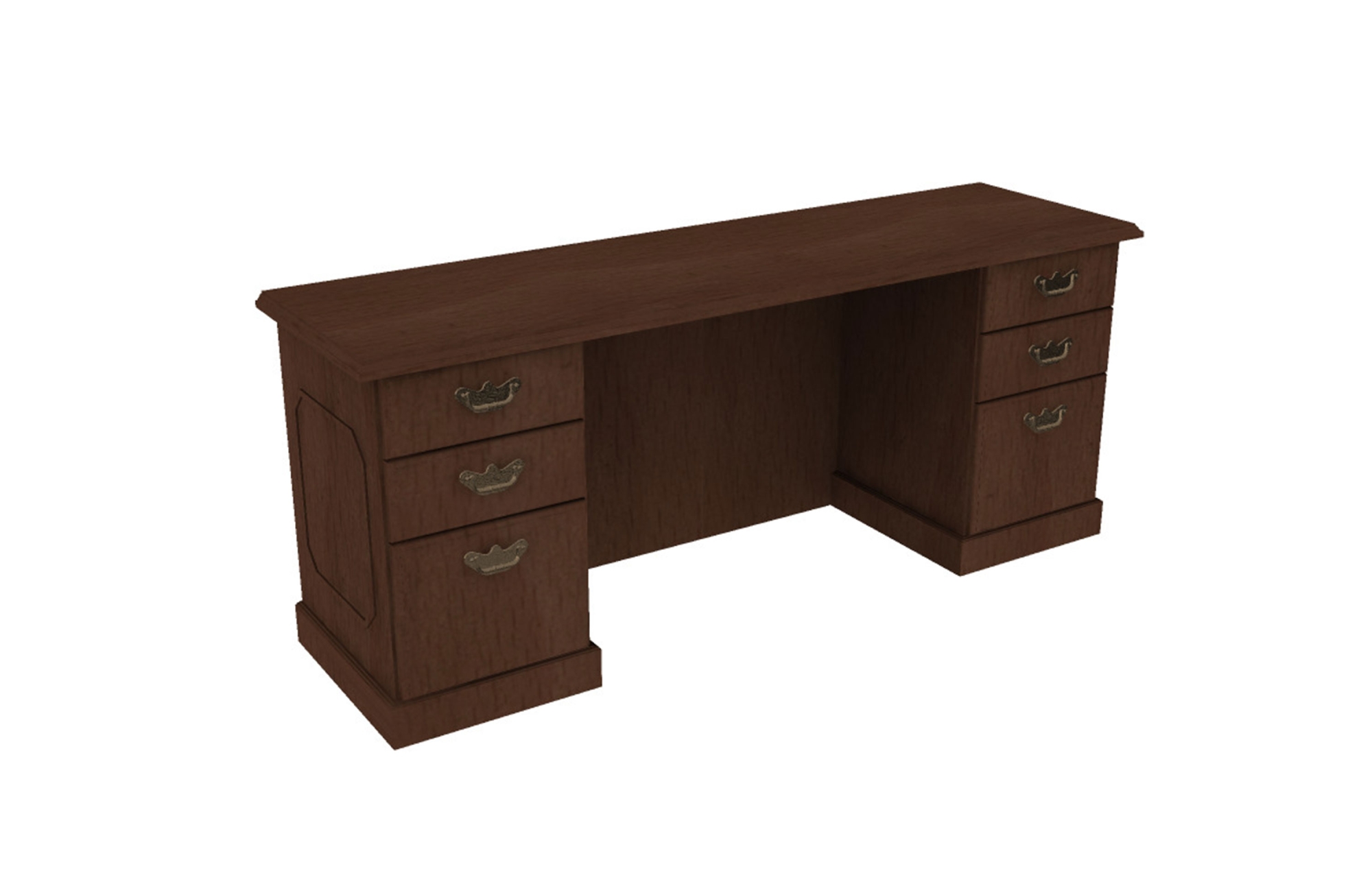 20x72 Kneespace Credenza with Box/Box/File Pedestals