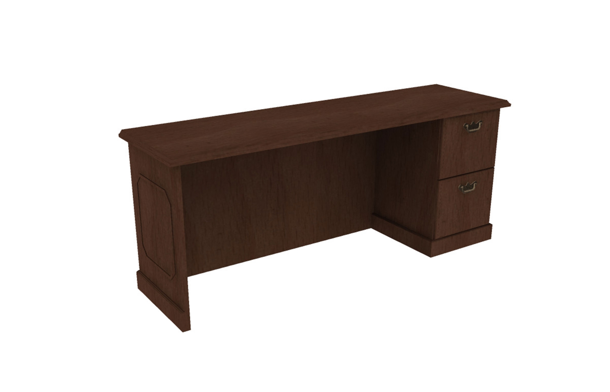 20x72 Single Pedestal Credenza, Right, with File/File Pedestal