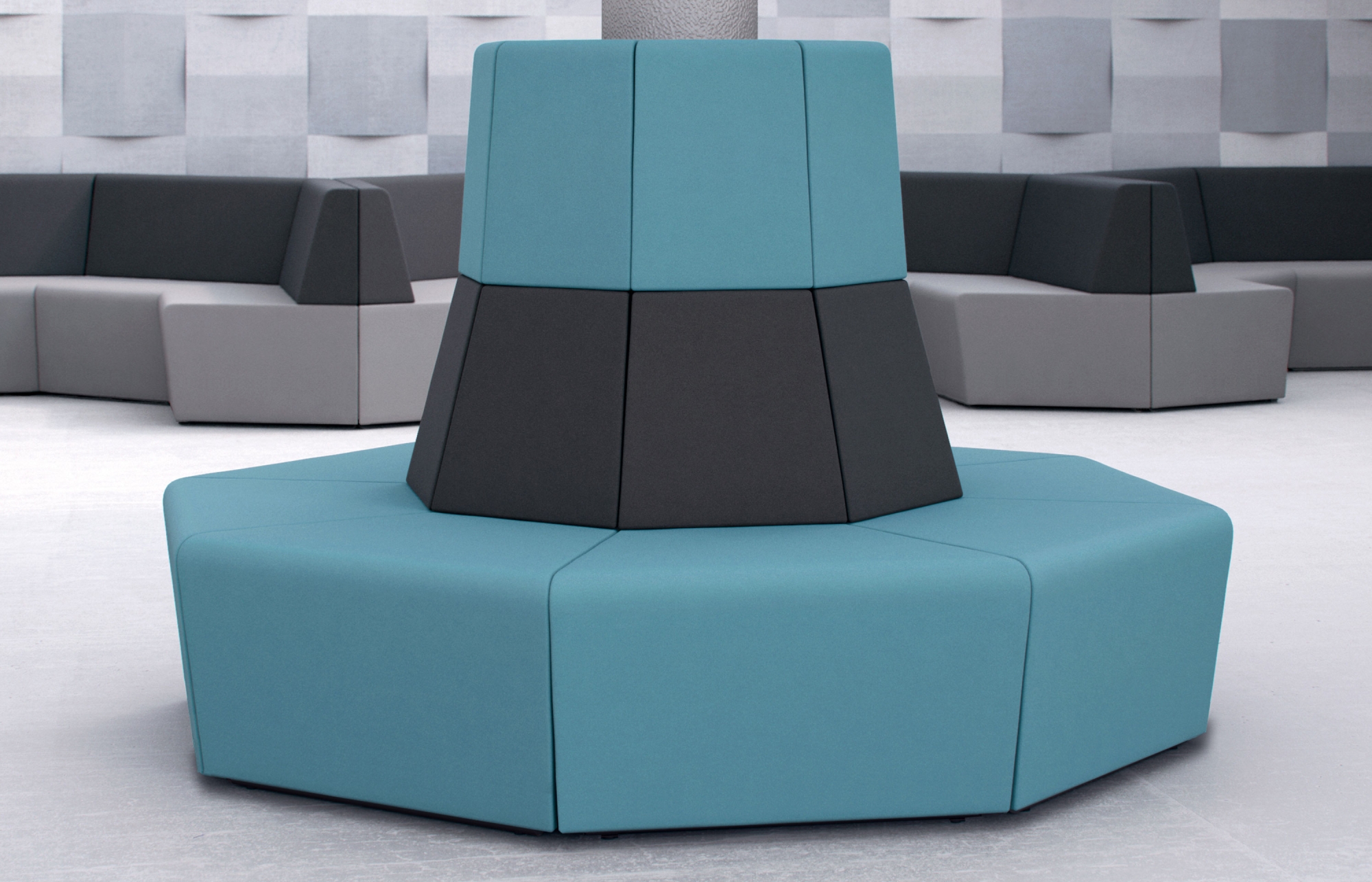 Indiana Furniture Fifteen BlackAqua Corner HighBack Column