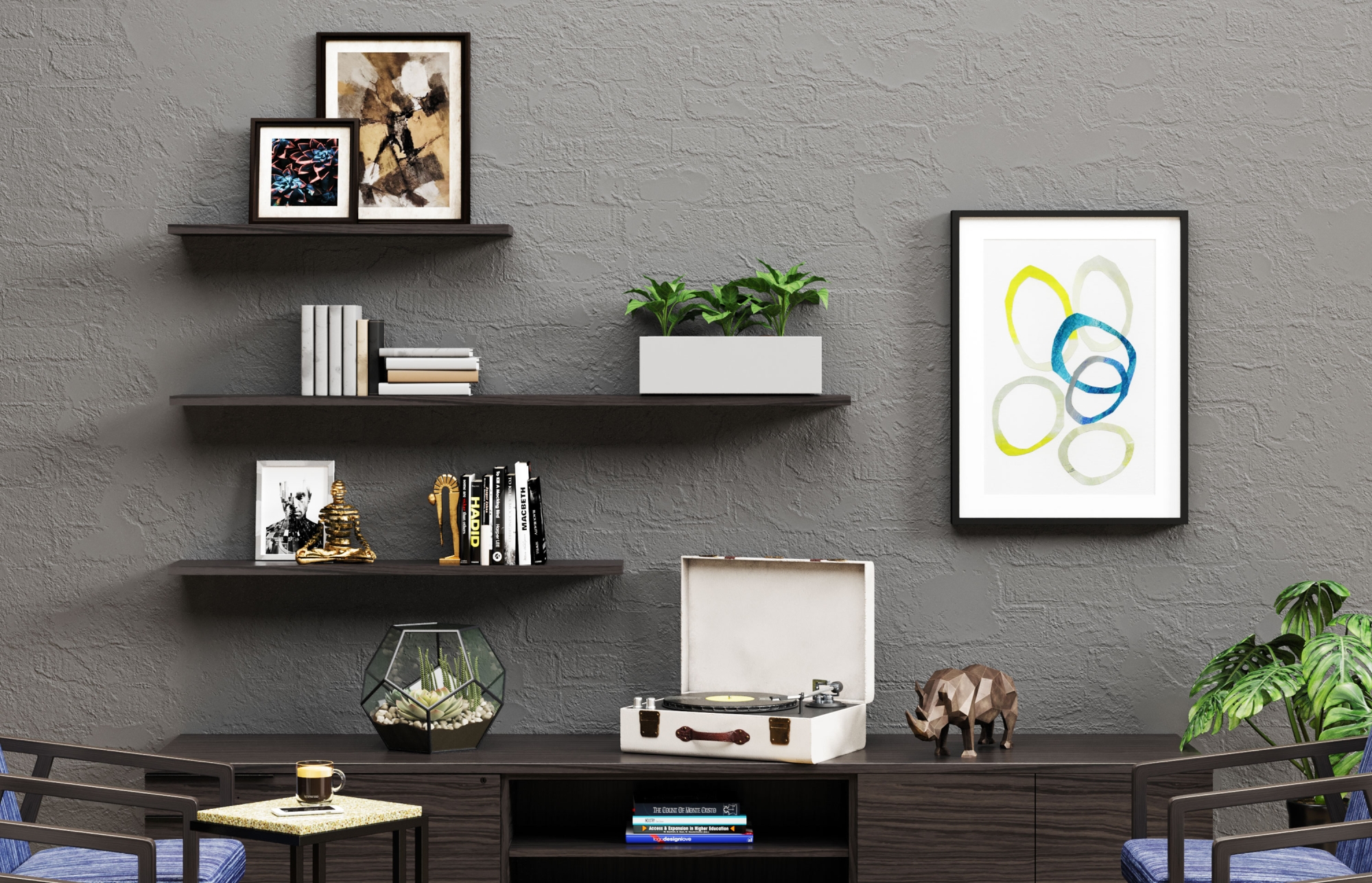 Indiana Furniture FloatingShelves Canvas-Gesso Studio Britta Jot