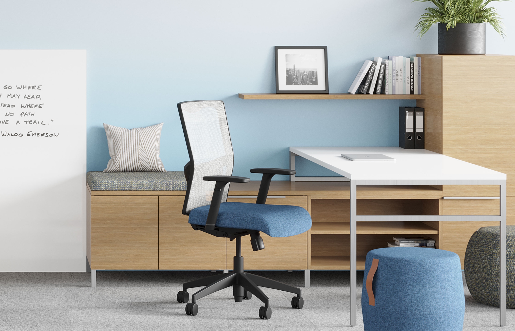 Indiana Furniture FloatingShelve Canvas-Gesso Studio Joy KickStart Runna Cush