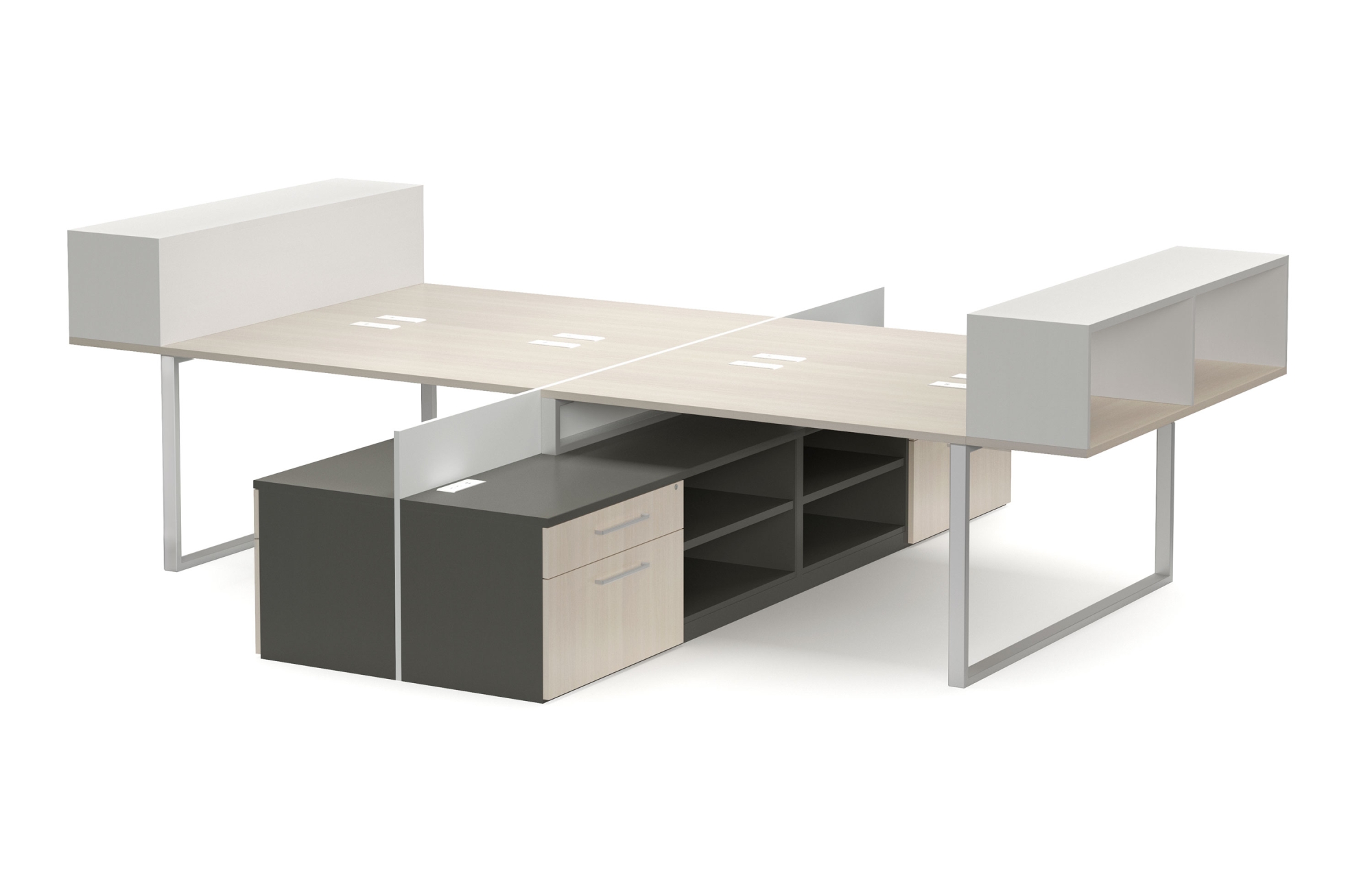 Indiana Furniture Canvas-Gesso AboveBookcase LowOpenBkcsBoxFile