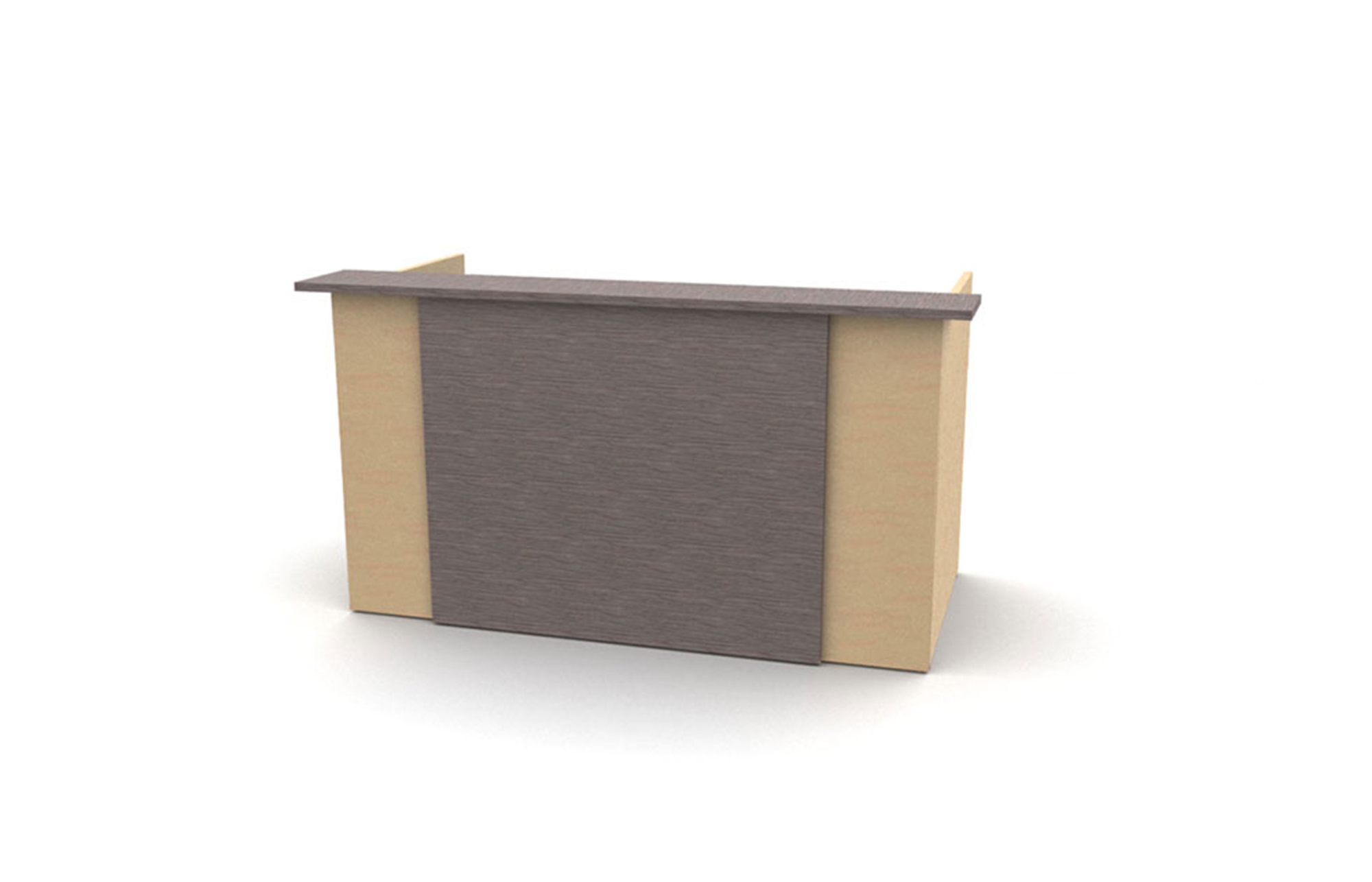 36"x72" Reception Desk Shell with Contrasting 78" Transaction Counter and Overlay (64-3672RS with 64-1278TP and 64-OT72)