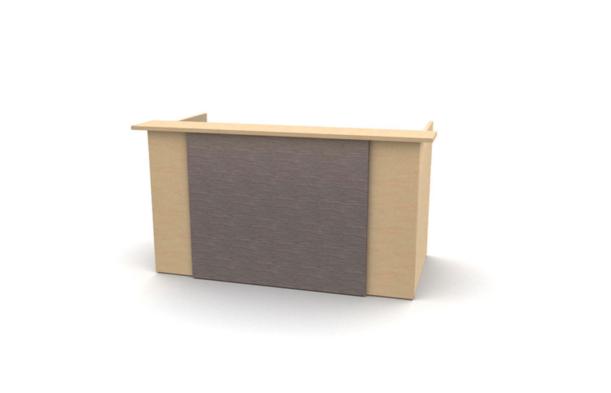 36"x72" Reception Desk Shell with 78" Transaction Counter and Contrasting Overlay (64-3672RS with 64-1278TP and 64-OT72)