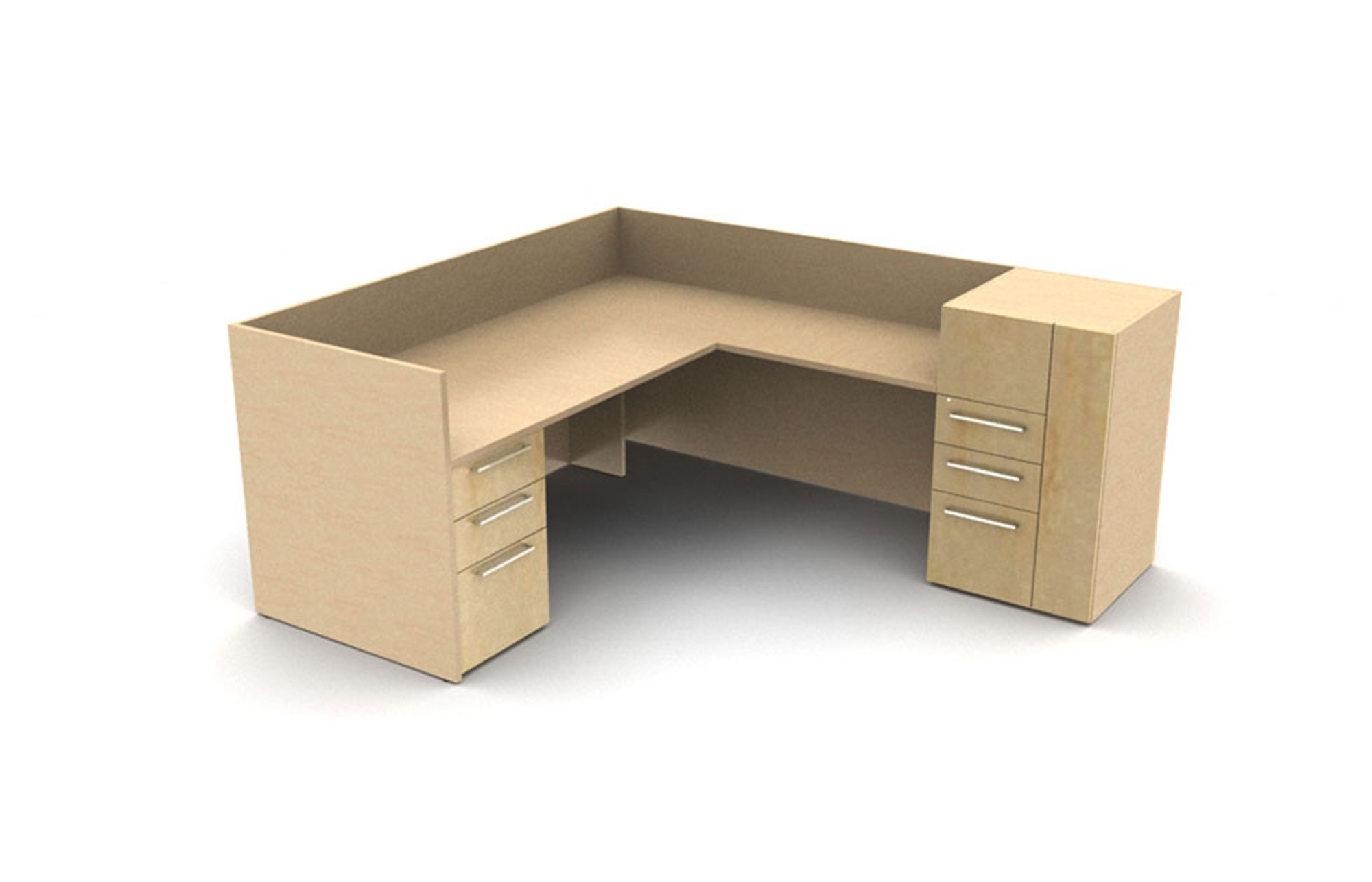 L-Unit with Modular Pedestal and Tower Storage Return (64-3684RS with 64-2595ERSWD2R35 and 66-2418PD1)