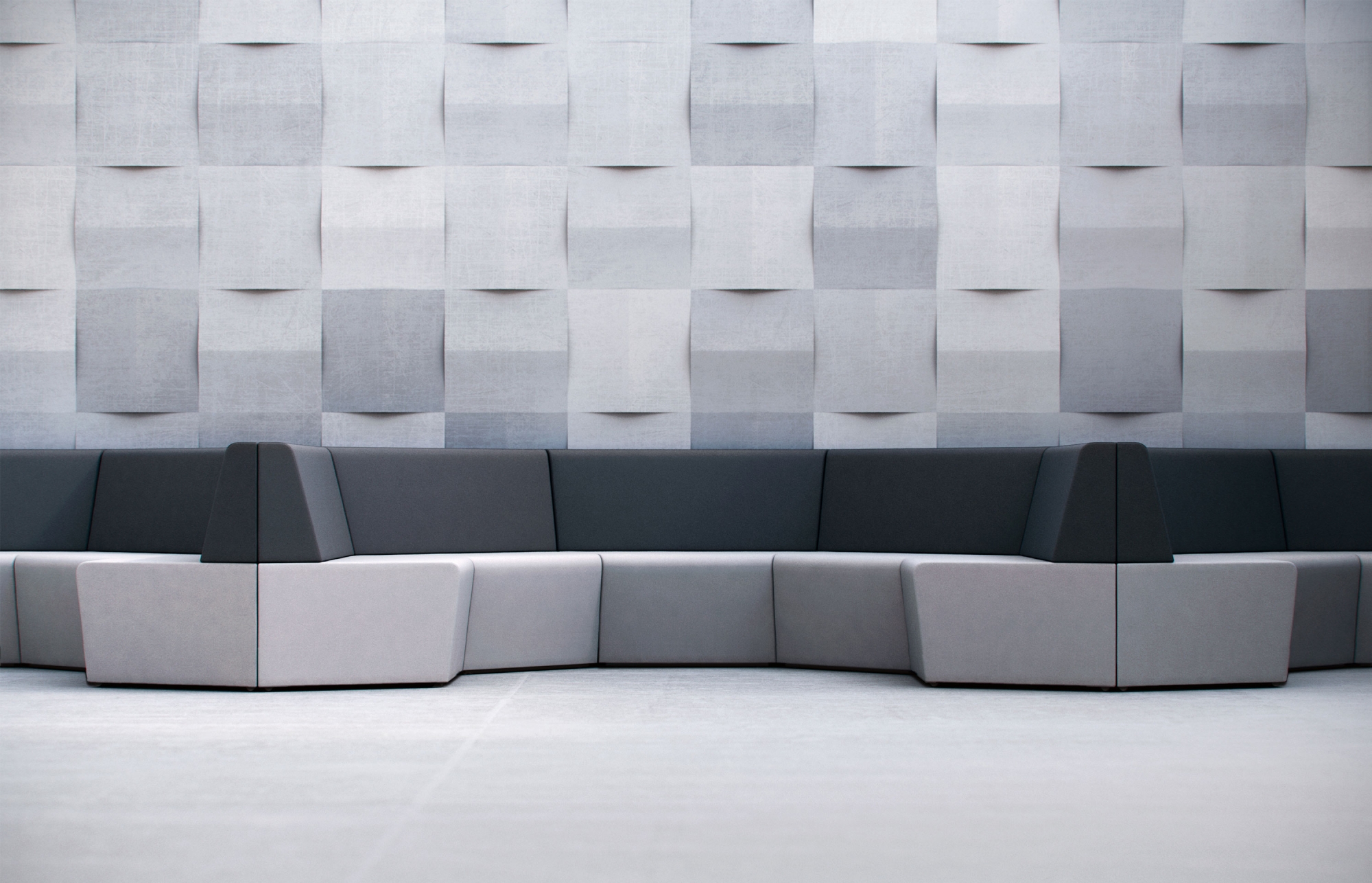 Indiana Furniture FifteenLounge BlackGrey LowBack Curvilinear Contrasting