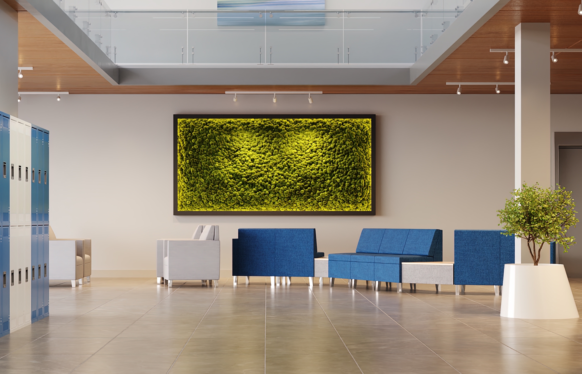 Indiana Furniture Isla Curvilinear Cream-Blue Lockers