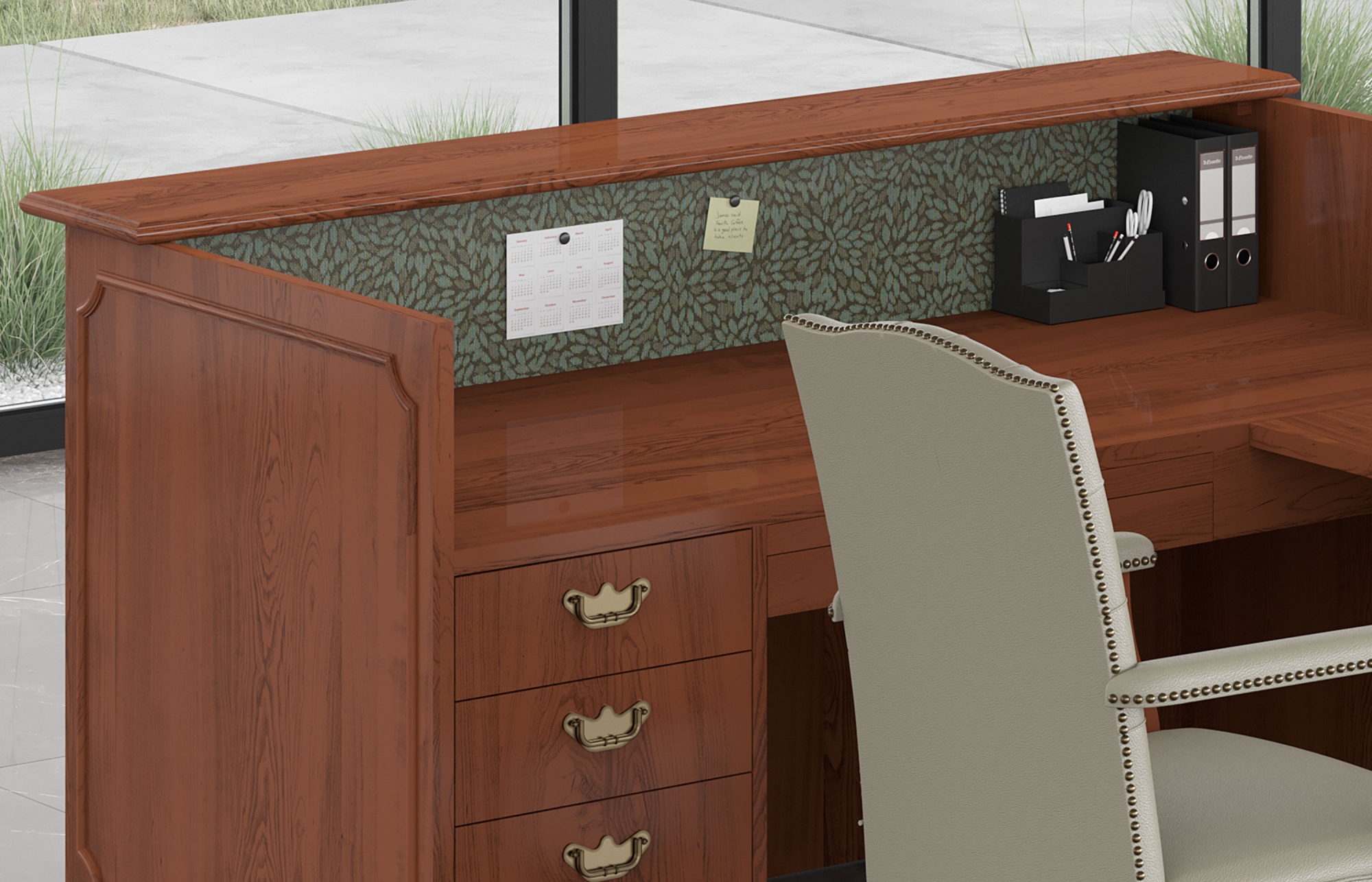 Indiana Furniture Jefferson Reception Tackboard Kennerly CloseUp