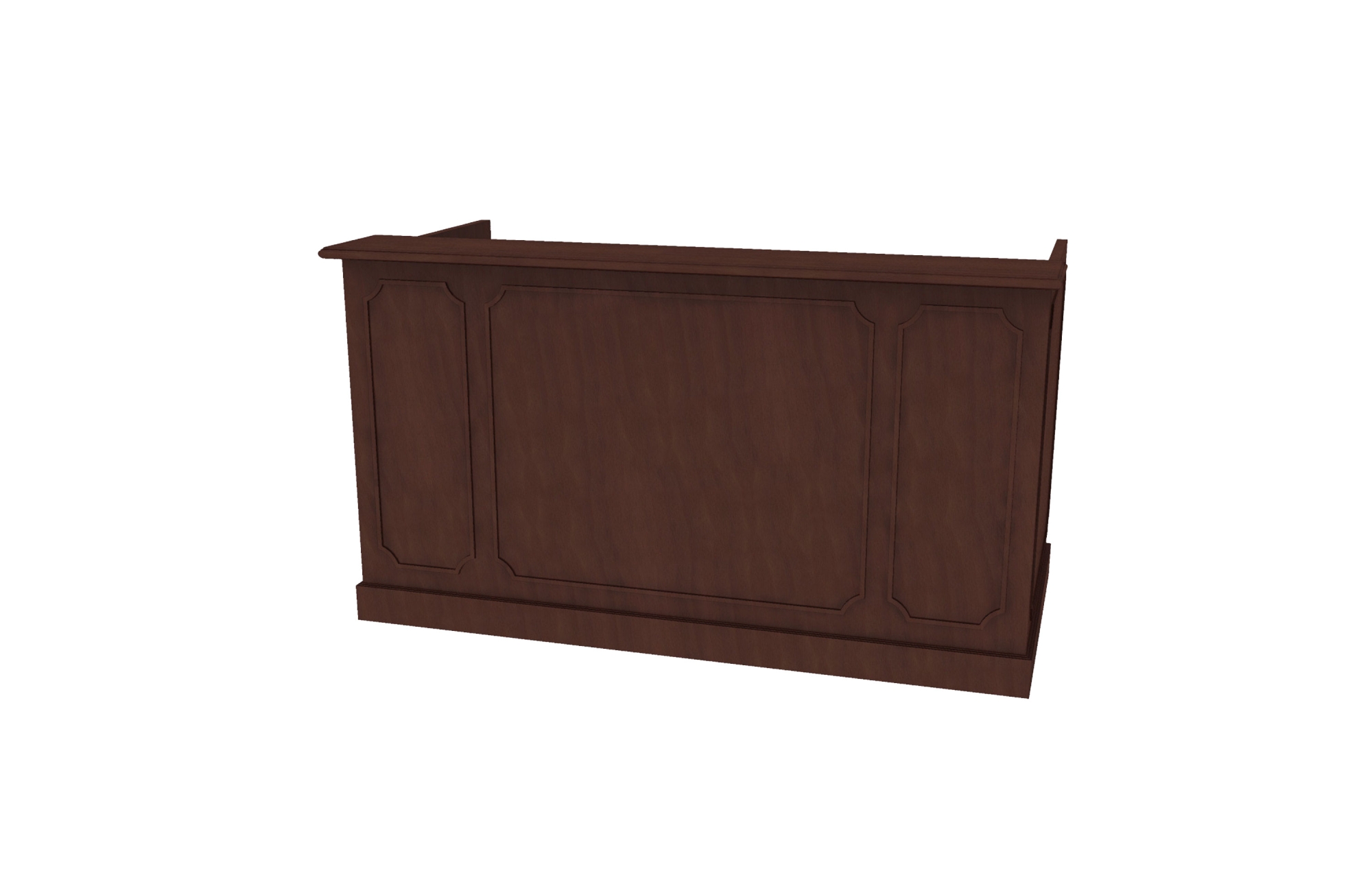Single Pedestal Reception Desk with Box/Box/File (Left: 46-3066RPD1L46-3672RPD1L; Right: 46-3066RPD1R, 46-3672RPD1R)