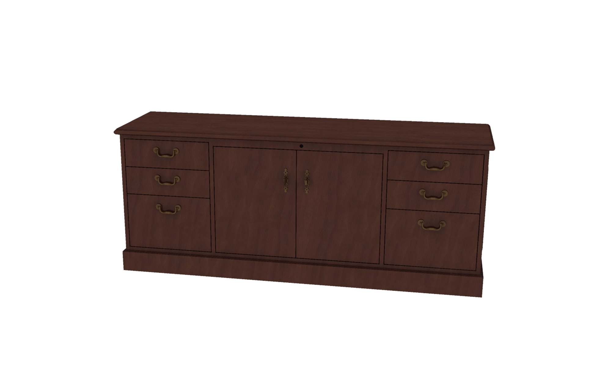 Storage Credenza with Box/Box/File Pedestals and Two Doors (46-2066SC1, 46-2072SC1)