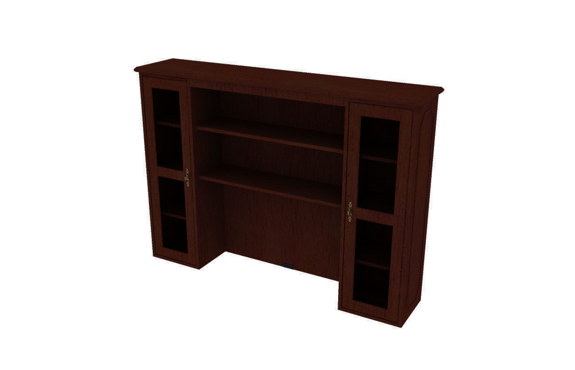 Vertical Open Hutches with Glass Door Inserts (46-1566VHG, 46-1572VHG)