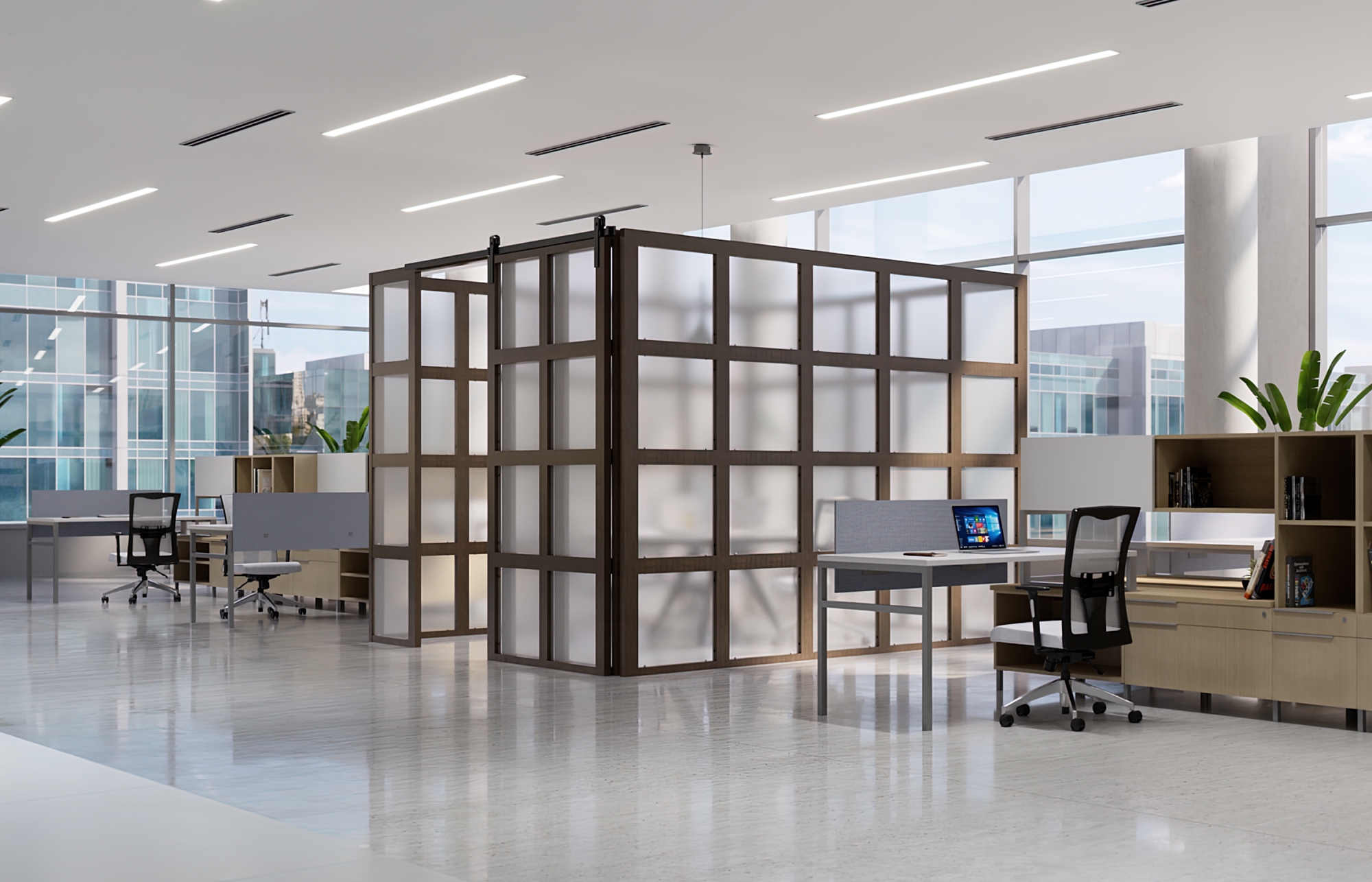 Indiana Furniture, Space Division + Screens, Space Division. Redefined. Square One is the clean, simple way to provide space