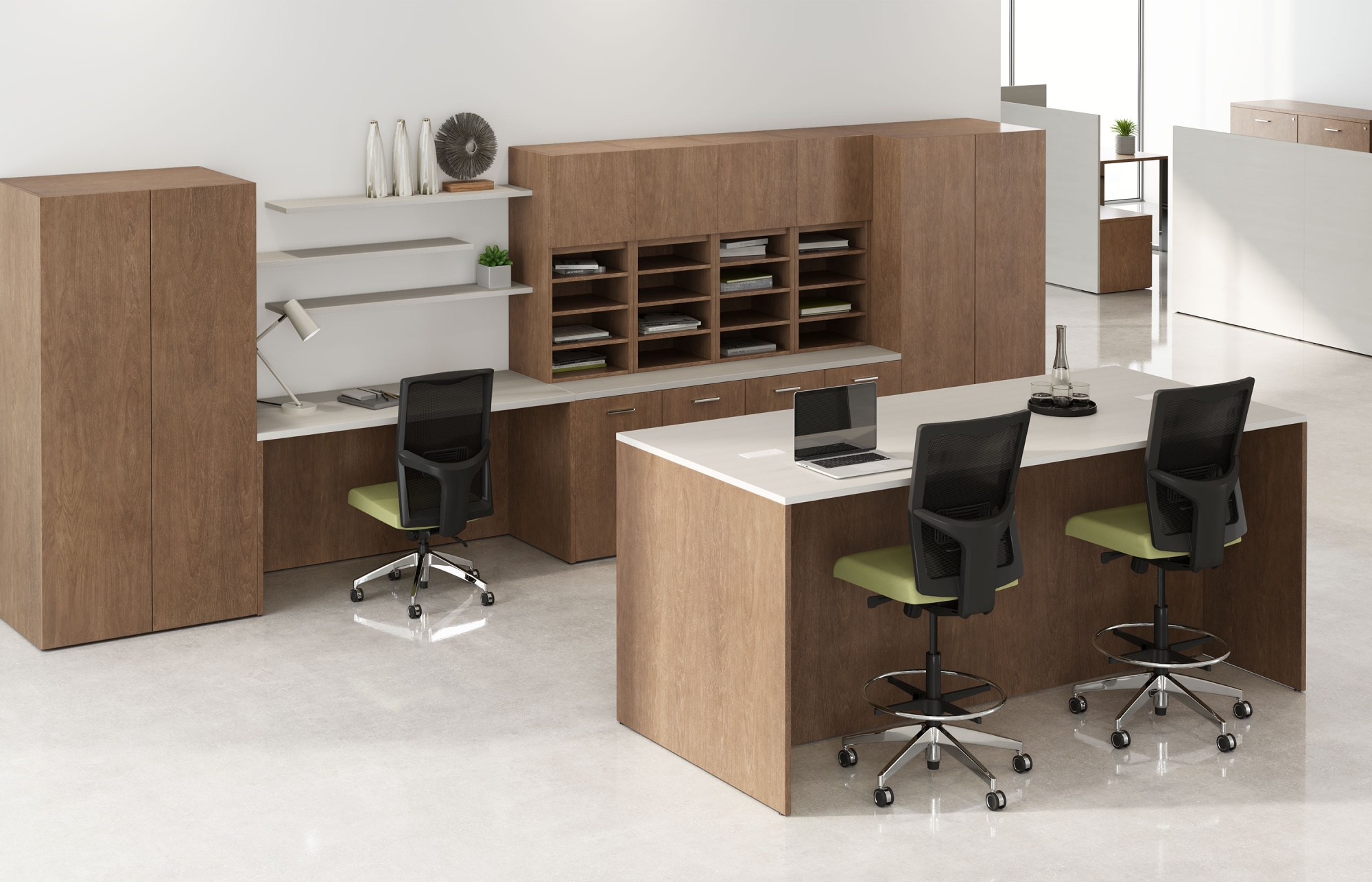 Indiana Furniture Canvas-Gesso JoyStools FloatingShelves GalleryScreens