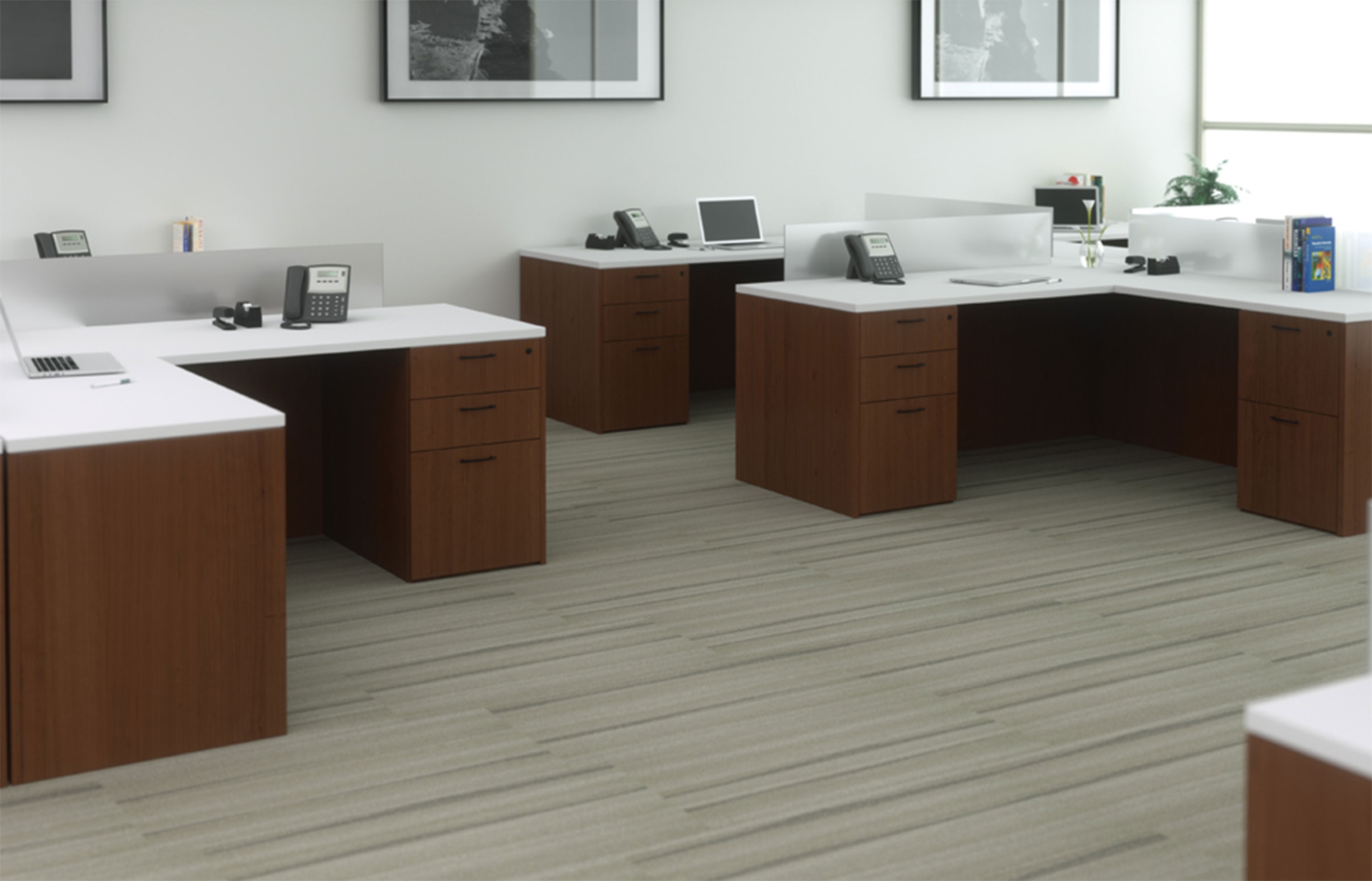 Indiana Furniture Canvas-Gesso L-UnitWorkstations