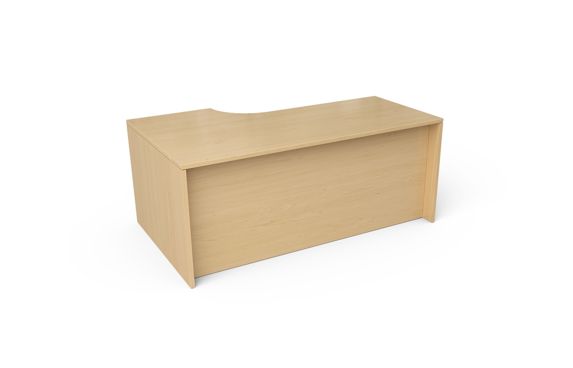 Curved Single Pedestal with Rectangle Top and Recessed Front (Left: 68-4272CLP, Right: 68-4272CRP)