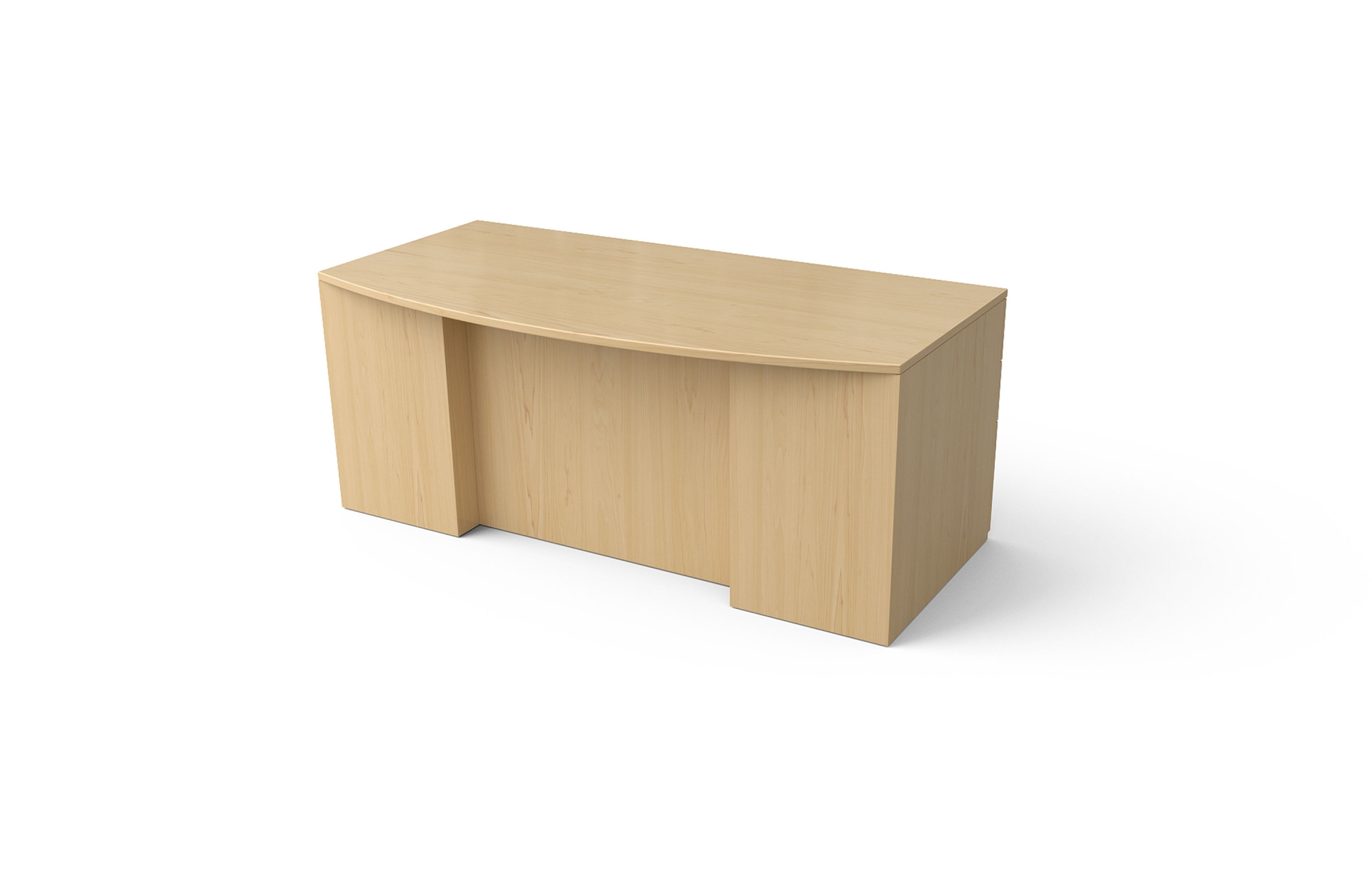 Double Pedestal Desk with Bow Top and Stepped Front (68-3672BDPS)