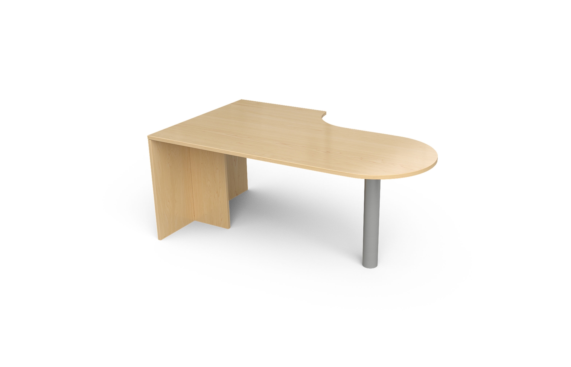 Extended D-Top Desk with Cylinder Base (Left: 66-4272EDL, Right: 66-4272EDR)