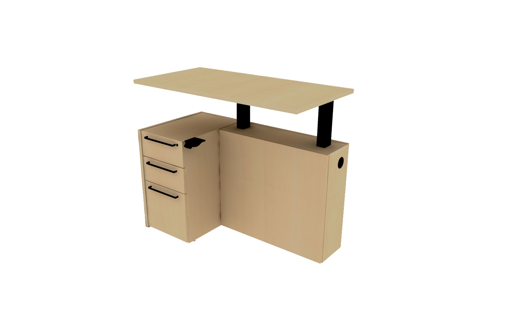 TFL 2-Channel Height Adjustable Return with Box/Box/File Pedestal (Left: 68-4224LF1STS, 68-4824LF1STS, 68-2442LF1STS, 68-2448LF1STS; Right: 68-4224RF1STS, 68-4824RF1STS, 68-2442RF1STS, 68-2448RF1STS)