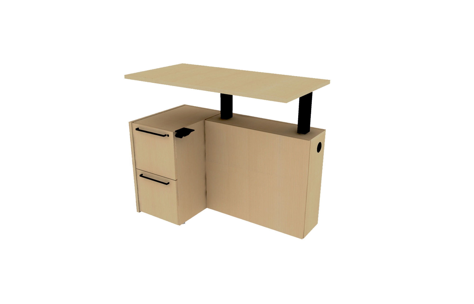 TFL 2-Channel Height Adjustable Return with File/File Pedestal (Left: 68-4224LF2STS, 68-4824LF2STS, 68-2442LF2STS, 68-2448LF2STS; Right: 68-4224RF2STS, 68-4824RF2STS, 68-2442RF2STS, 68-2448RF2STS)