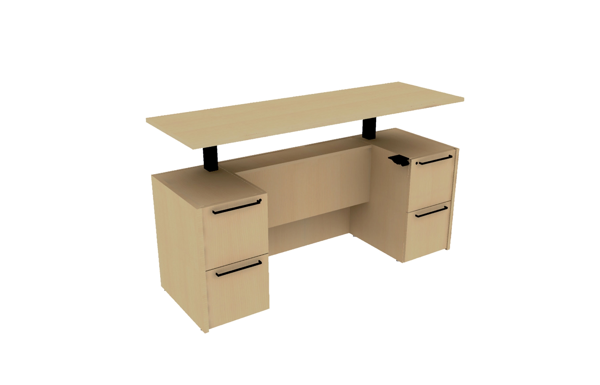 TFL Height Adjustable Kneespace Credenza with File/File Pedestals (68-2466KCSTS, 68-2472KCSTS)
