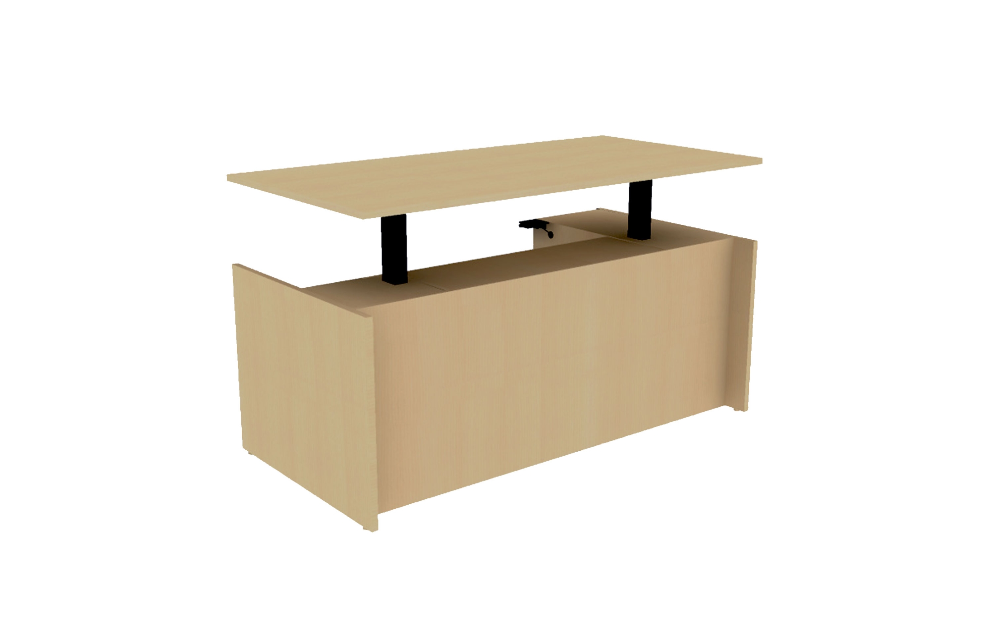 TFL Height Adjustable Single Ped Desk with Recessed Front (Left: 68-3060LPSTS, 68-3066LPSTS, 68-3072LPSTS, 68-3672LPSTS; Right: 68-3060RPSTS, 68-3066RPSTS, 68-3072RPSTS, 68-3672RPSTS)