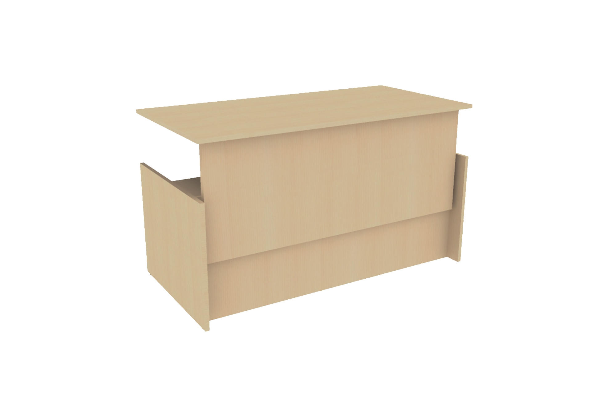 TFL Height Adjustable Single Ped Desk with Recessed Front and Moving Modesty(Left: 68-3060LPSTS, 68-3066LPSTS, 68-3072LPSTS, 68-3672LPSTS; Right: 68-3060RPSTS, 68-3066RPSTS, 68-3072RPSTS, 68-3672RPSTS; with MOVMOD)