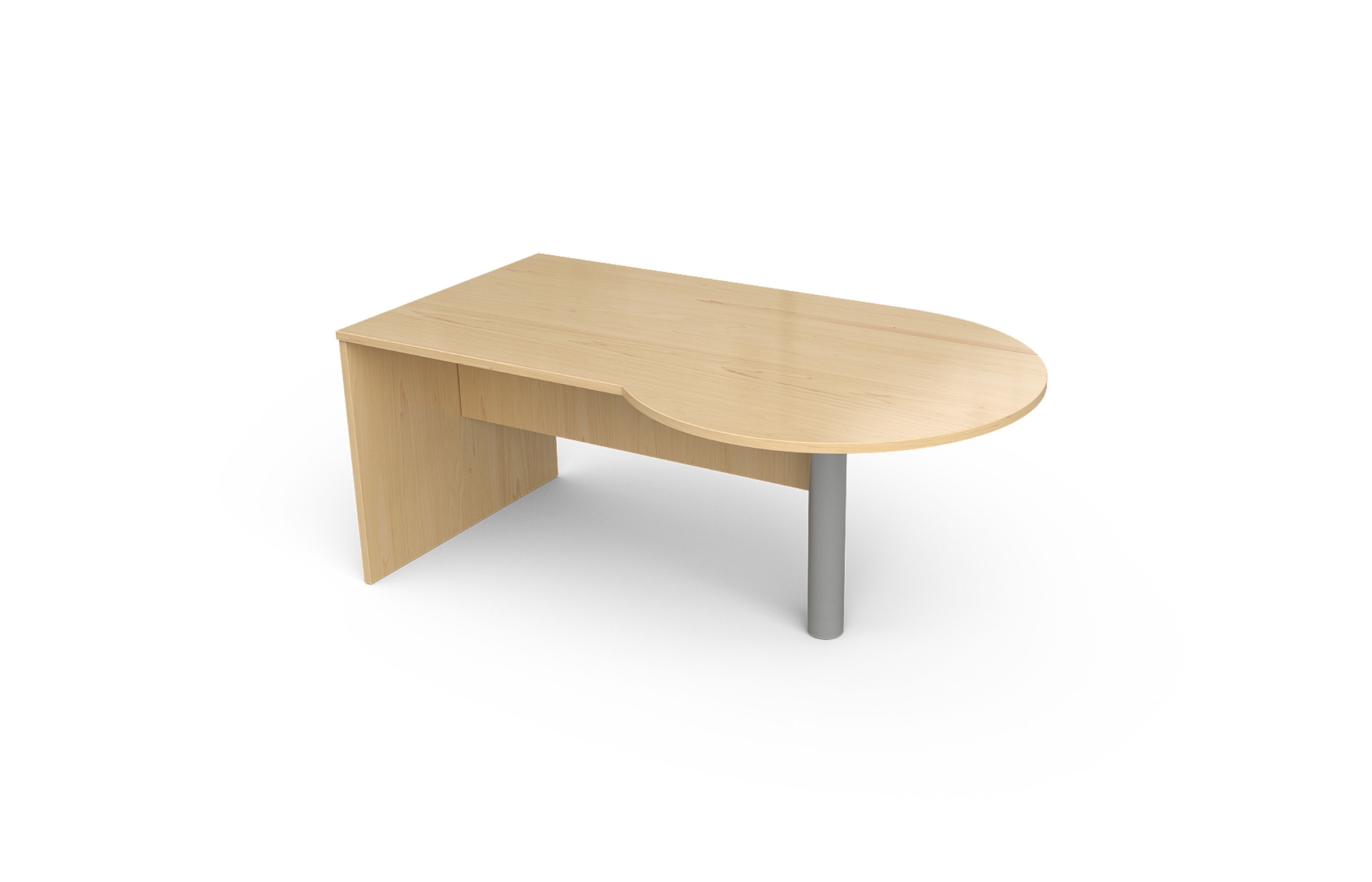 P-Top Desk with Cylinder Base and Half Modesty (Left: 66-4272PL, 66-4284PL; Right: 66-4272PR. 66-4284PR, with 66-HMD)