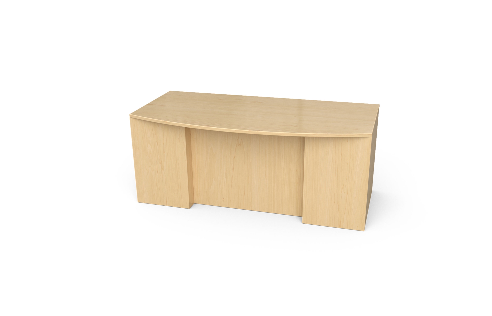 Single Pedestal Desk with Bow Top and Stepped Front (Left: 68-3672BLPS, Right: 68-3672BRPS)