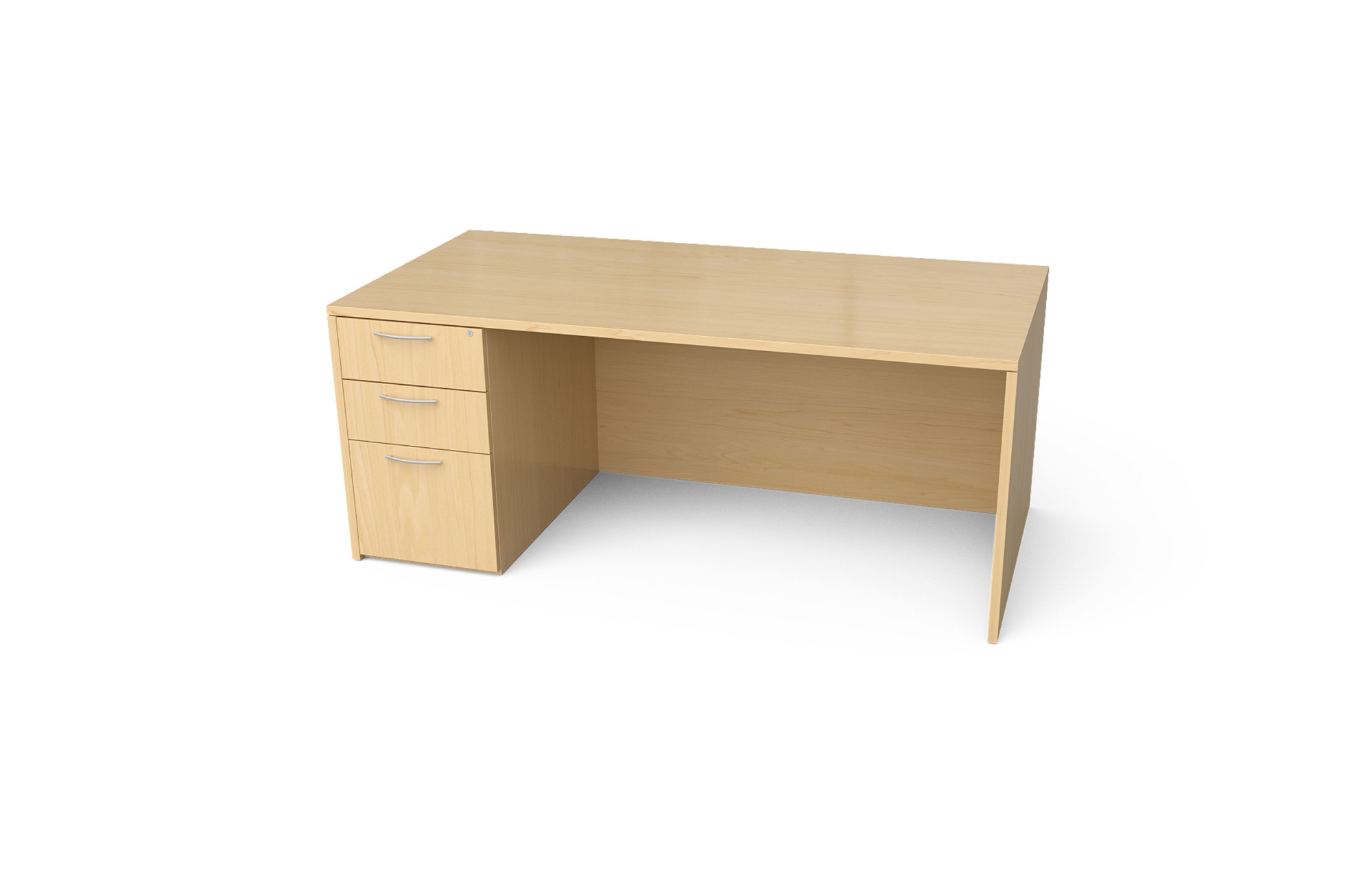 Single Pedestal Desk with Rectangle Top and Recessed Front (Left: 68-3060LP, 68-3066LP, 68-3072LP, 68-3672LP; Right: 68-3060RP, 68-3066RP, 68-3072RP, 68-3672RP)