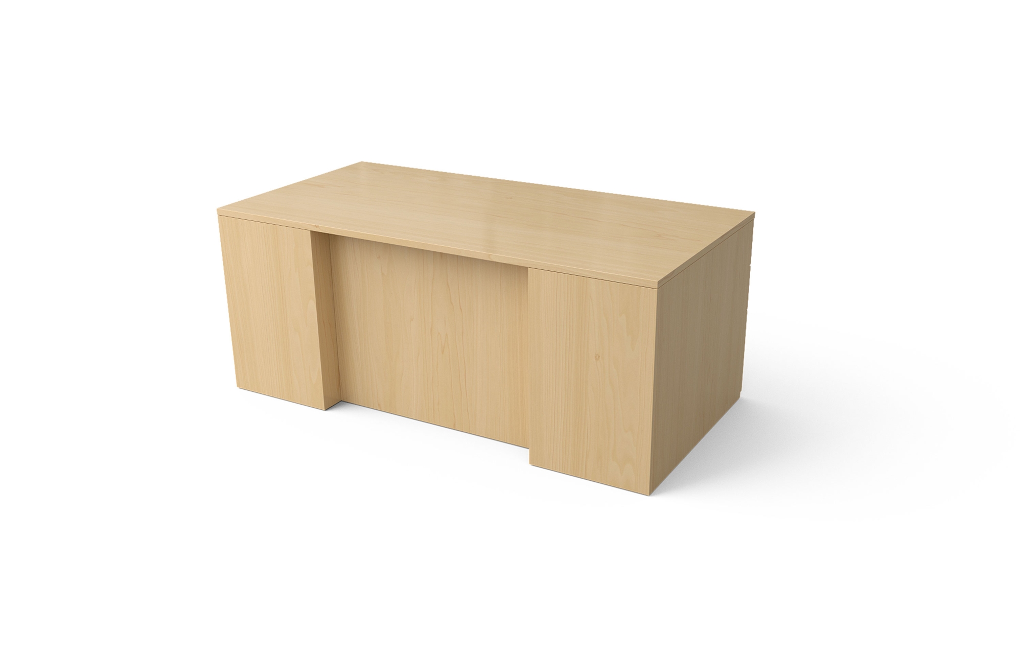 Single Pedestal Desk with Rectangle Top and Stepped Front (Left: 68-3672LPS, Right: 68-3672RPS)