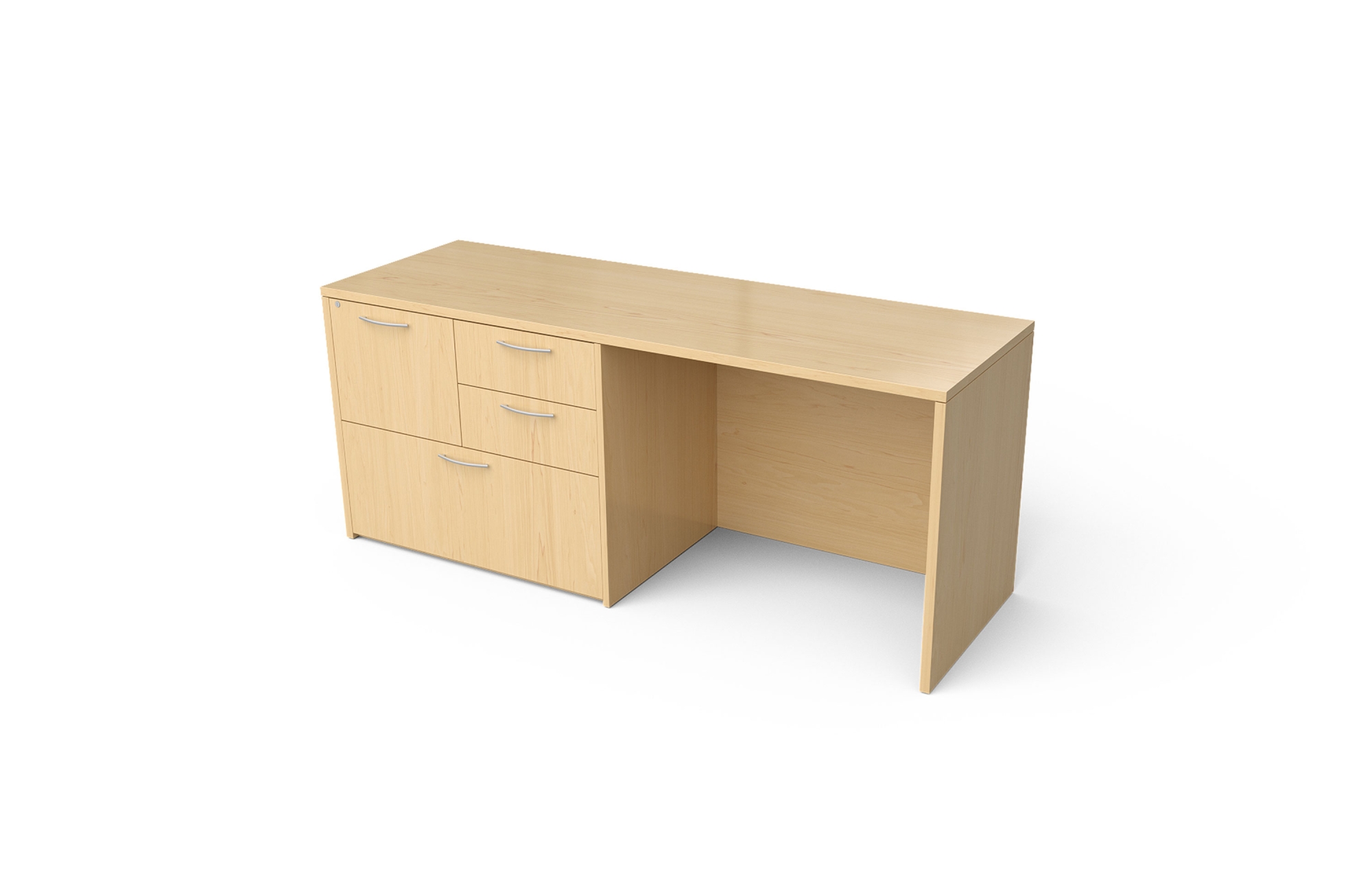 Single Ped Credenza with Multifile (Left: 66-2466LMF, 66-2472LMF; Right: 66-2466RMF, 66-2472RMF)