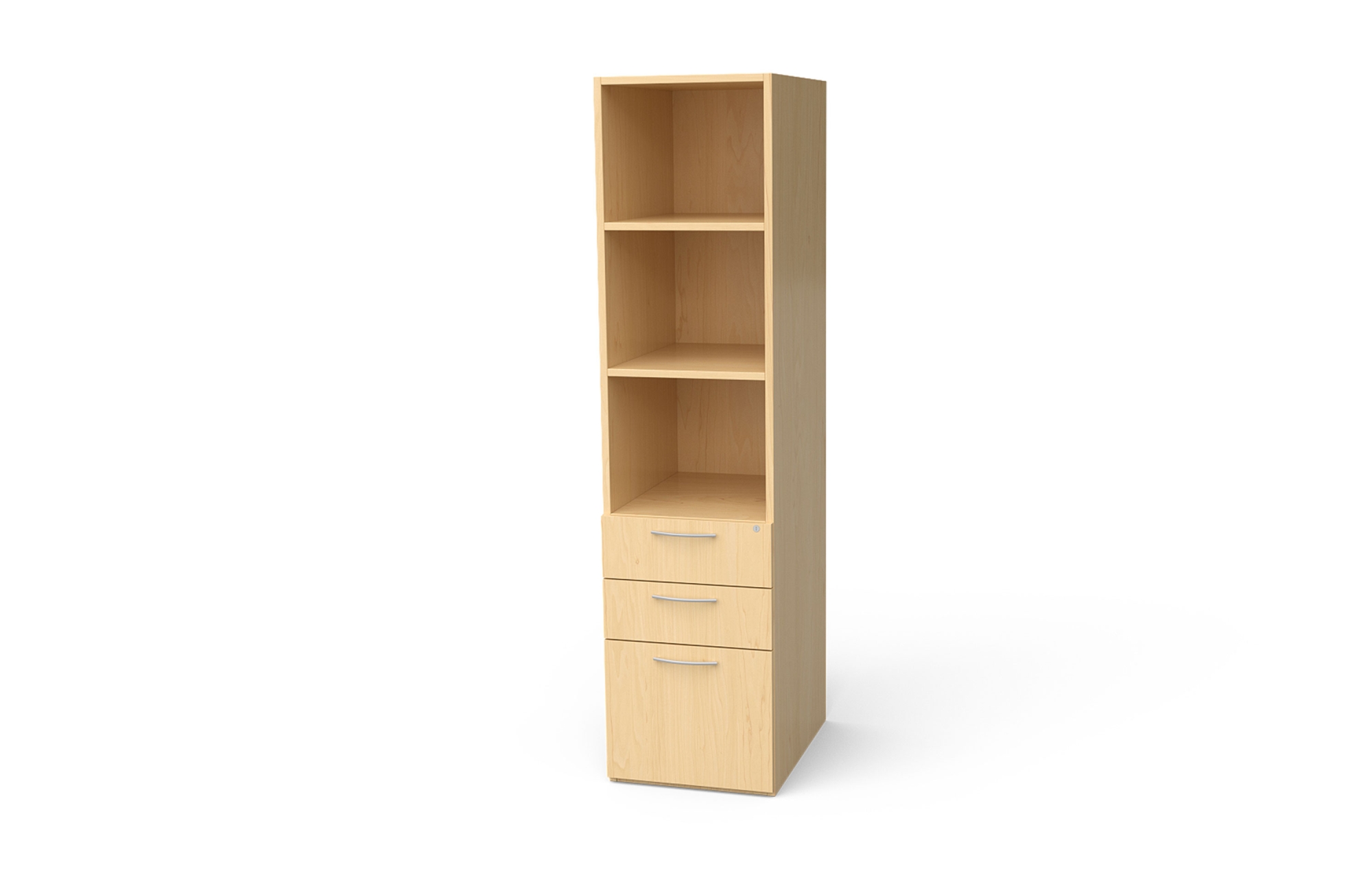 Storage Cabinet with Open Shelves and Box/Box/File Drawers (66-1872WBO, 66-1884WBO)