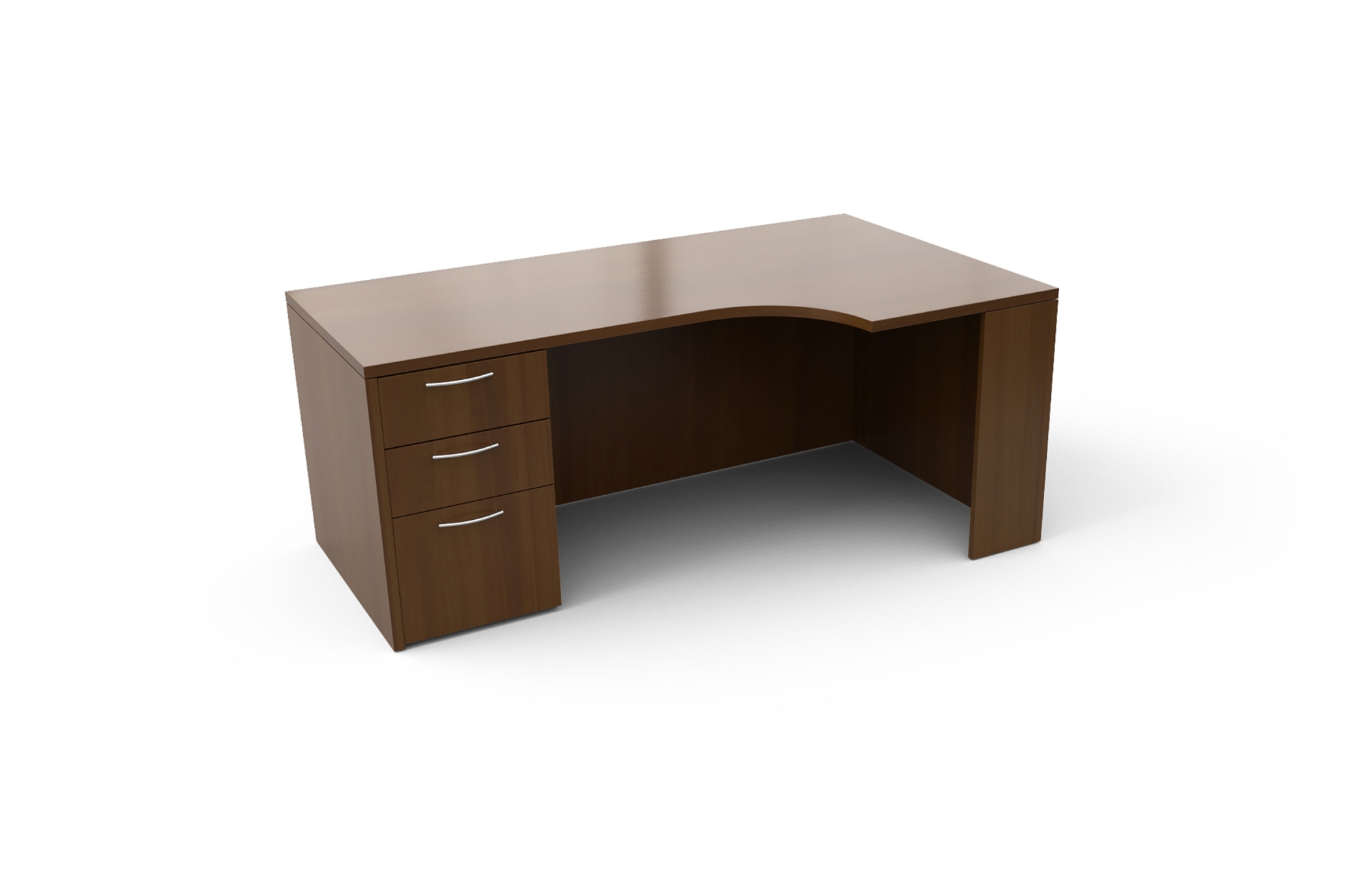 Curved Single Pedestal with Rectangle Top and Recessed Front