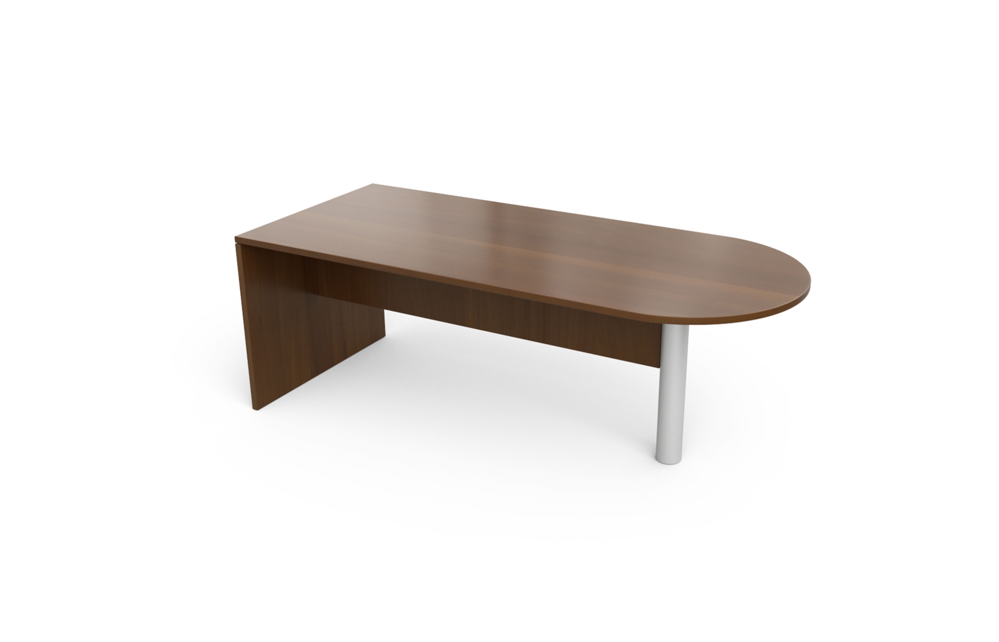 D-Top Desk with Cylinder Leg and Half Modesty.