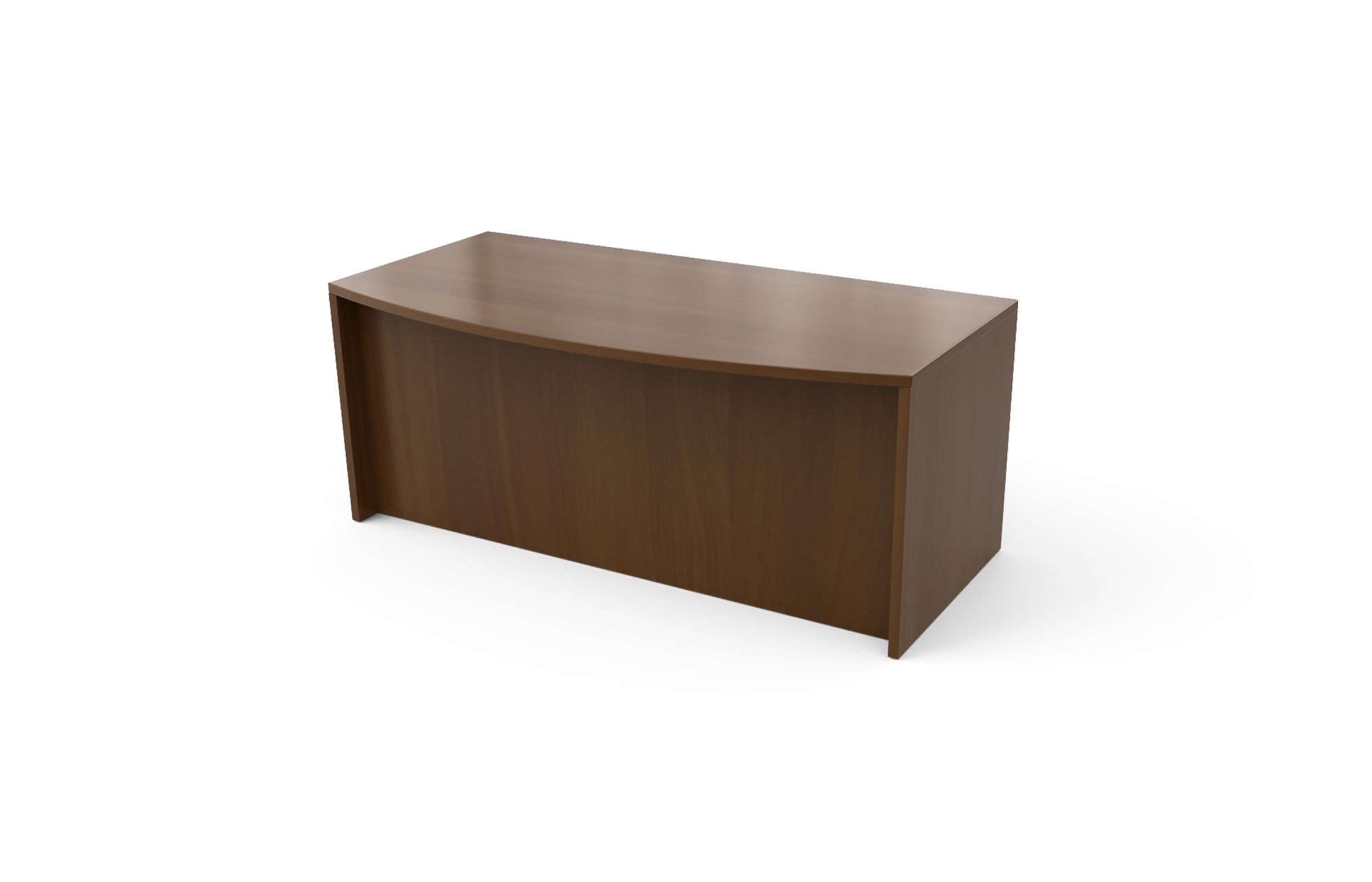 Double Pedestal Desk with Bow Top and Recessed Front