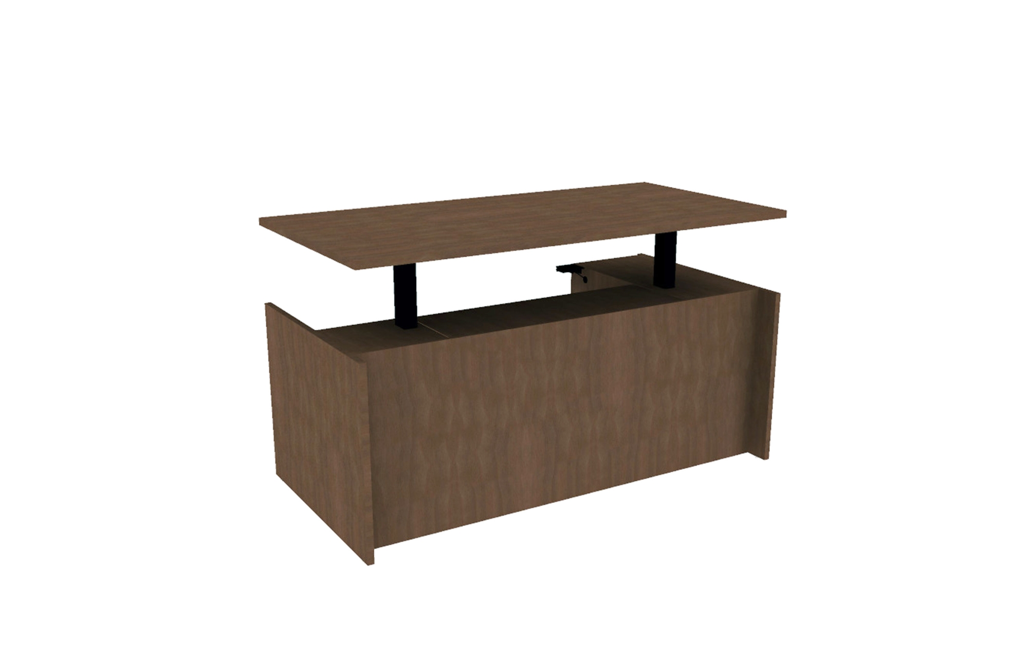 Veneer Height Adjustable Single Ped Desk