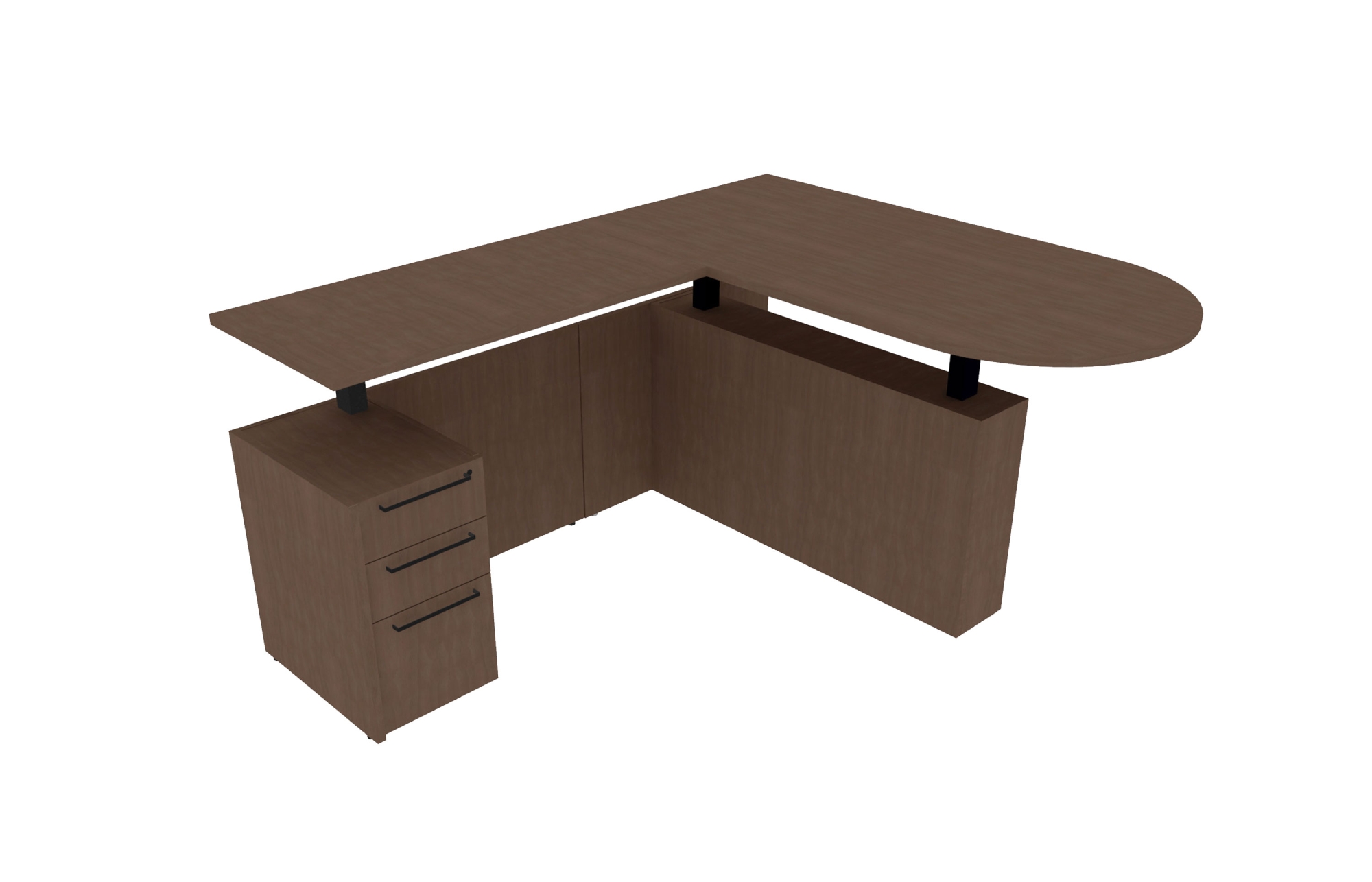 Veneer Height Adjustable D-Top with Return