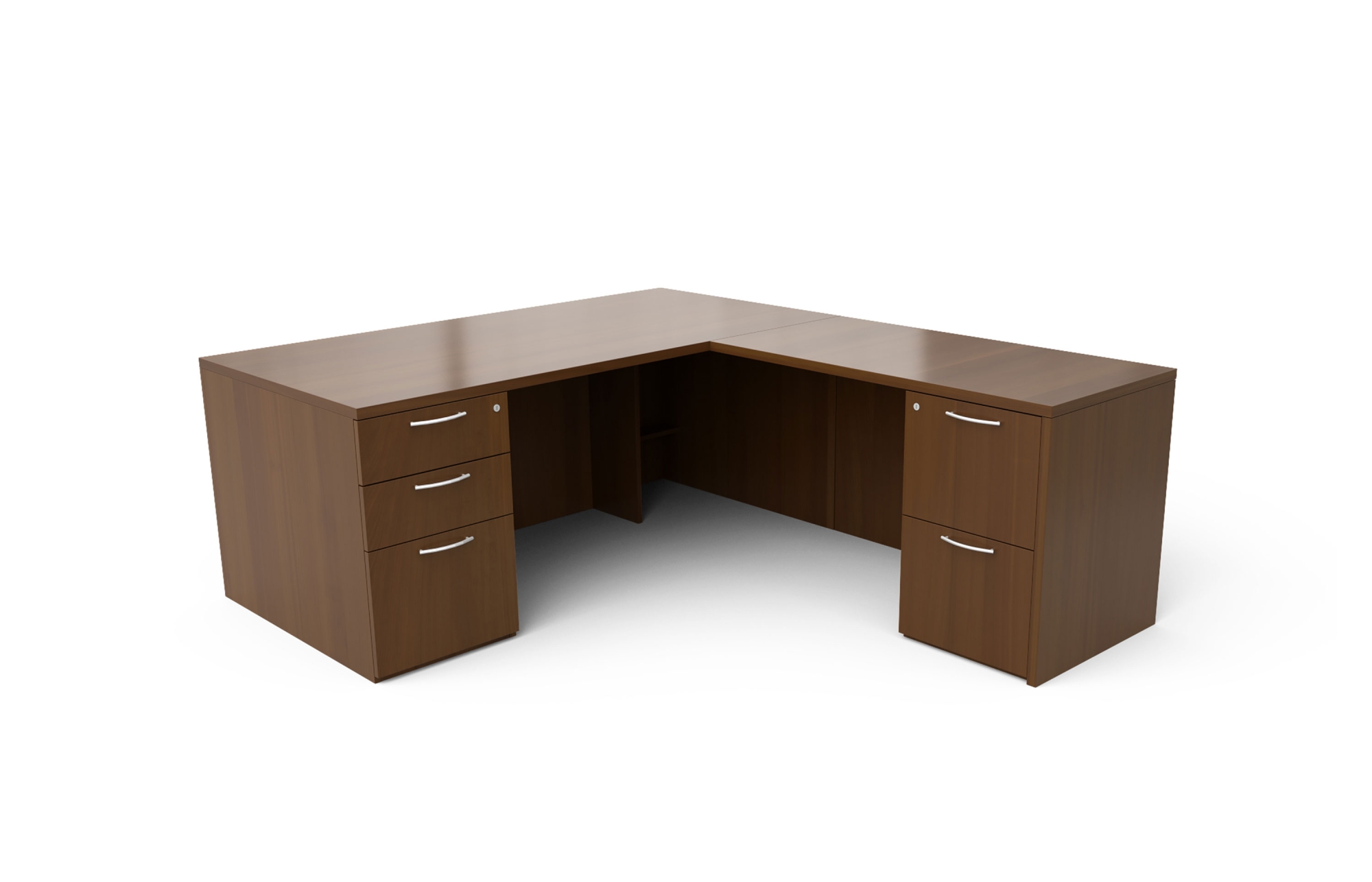 L-Unit with Single Pedestal Desk and Return