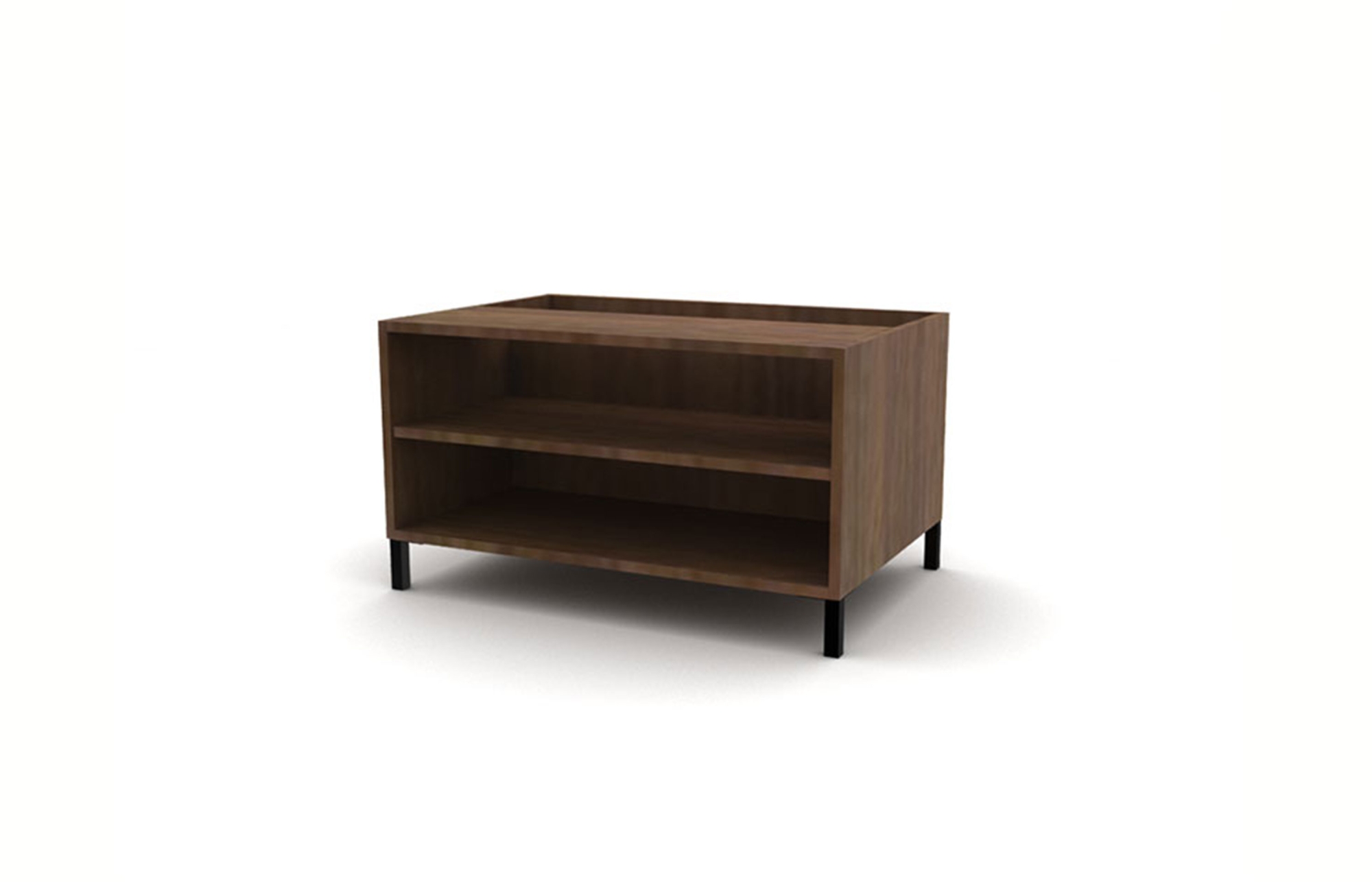 Veneer Low Modular Open Bookcase Pedestal