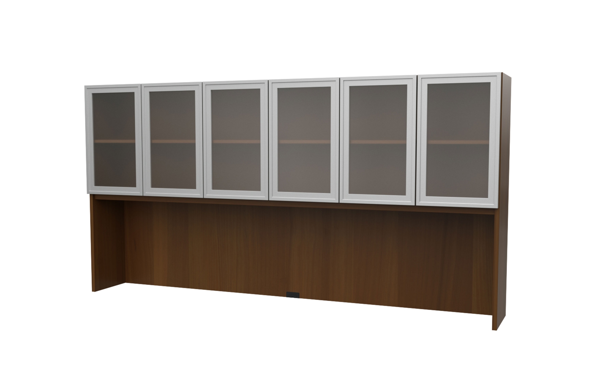 102" Tall Surface Mount Hutch with Framed Acrylic Doors