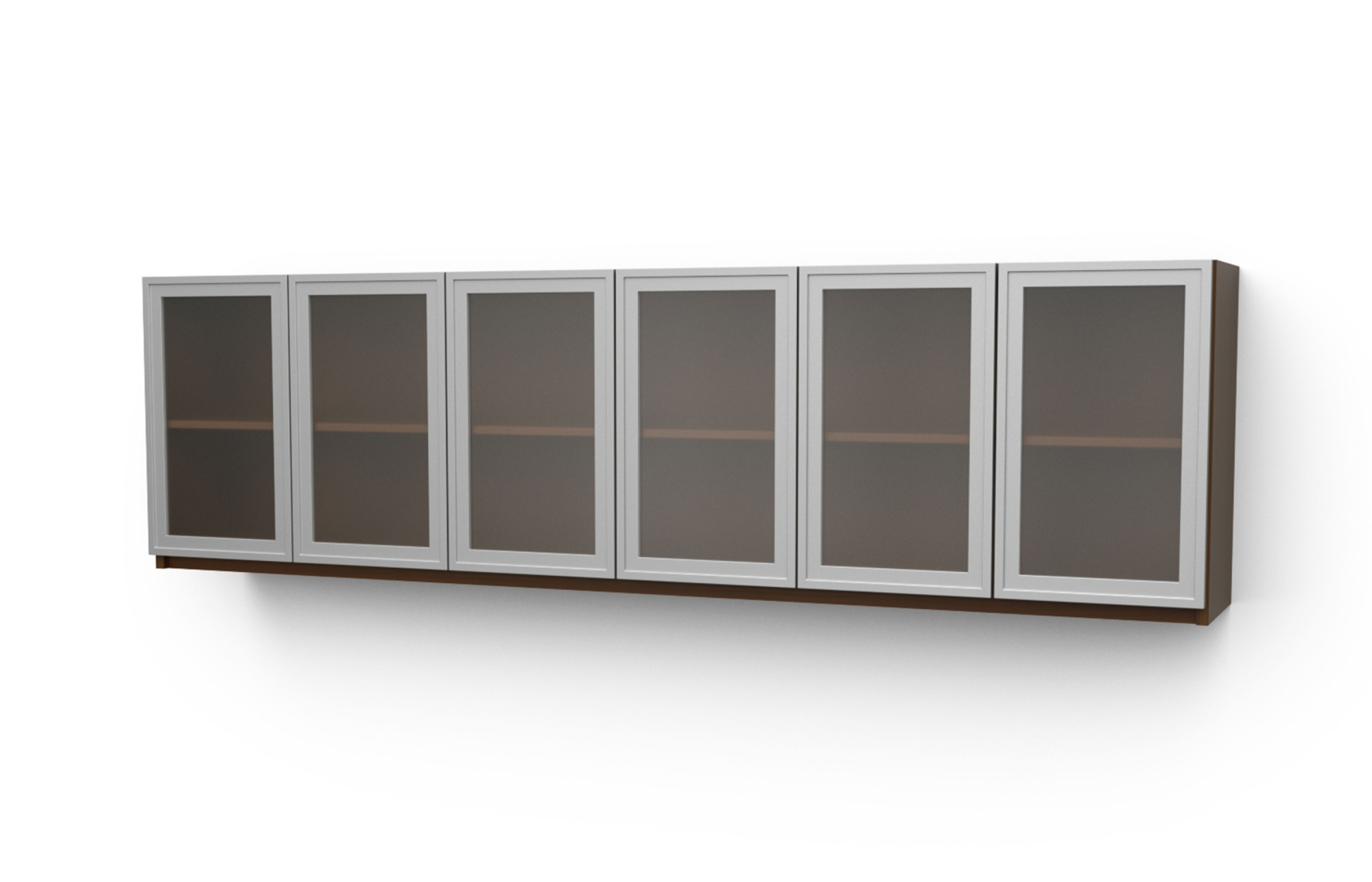 102" Tall Wall Mount Hutch with Frame Acrylci Doors