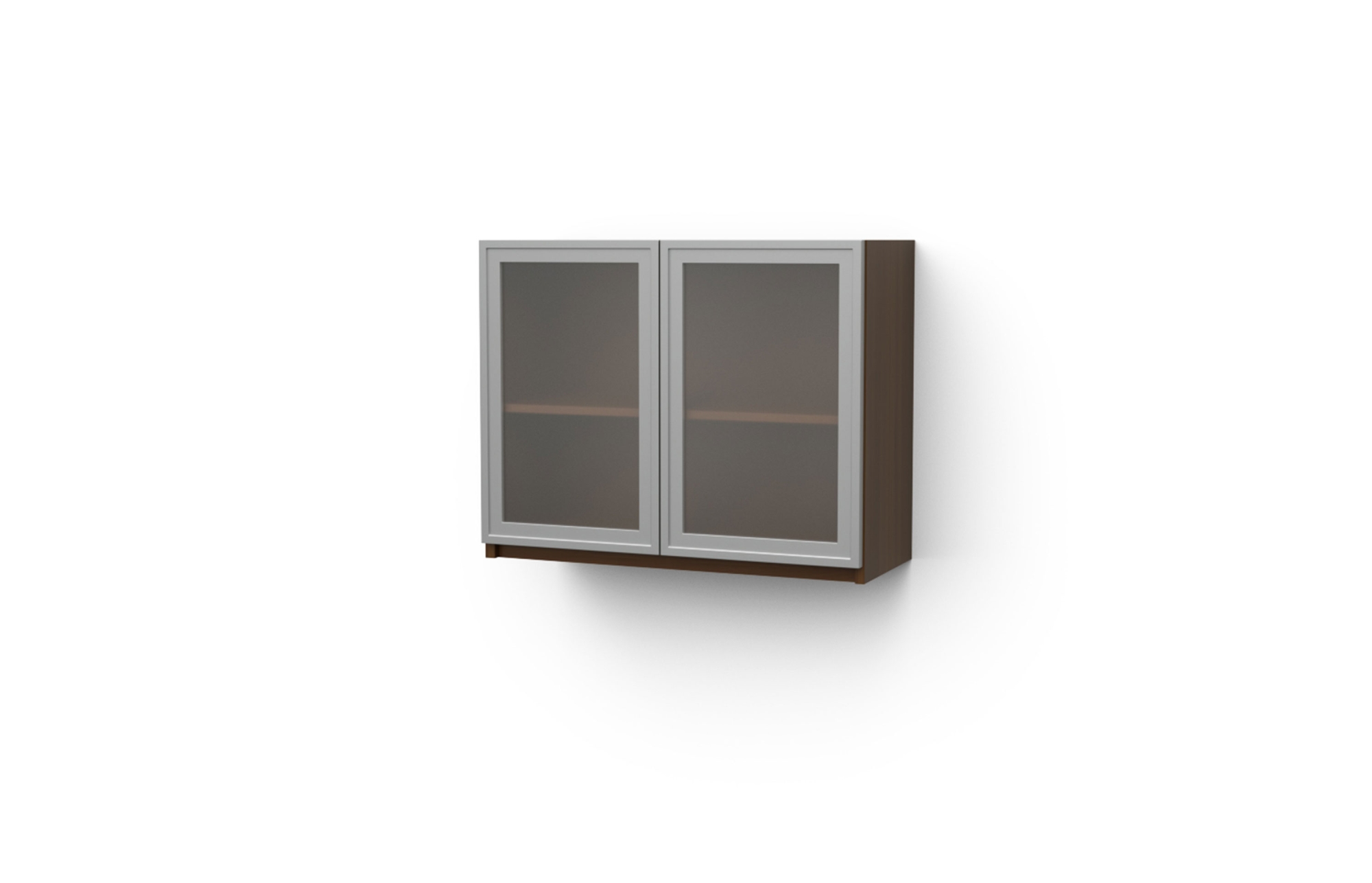 36" Tall Wall Mount Hutch with Frame Acrylci Doors